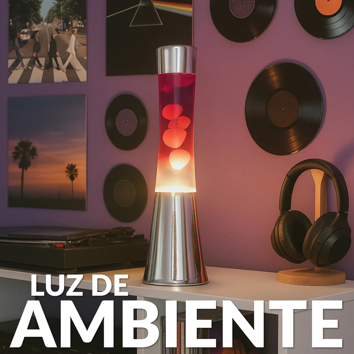 Lámpara de lava degradada rojo y blanco