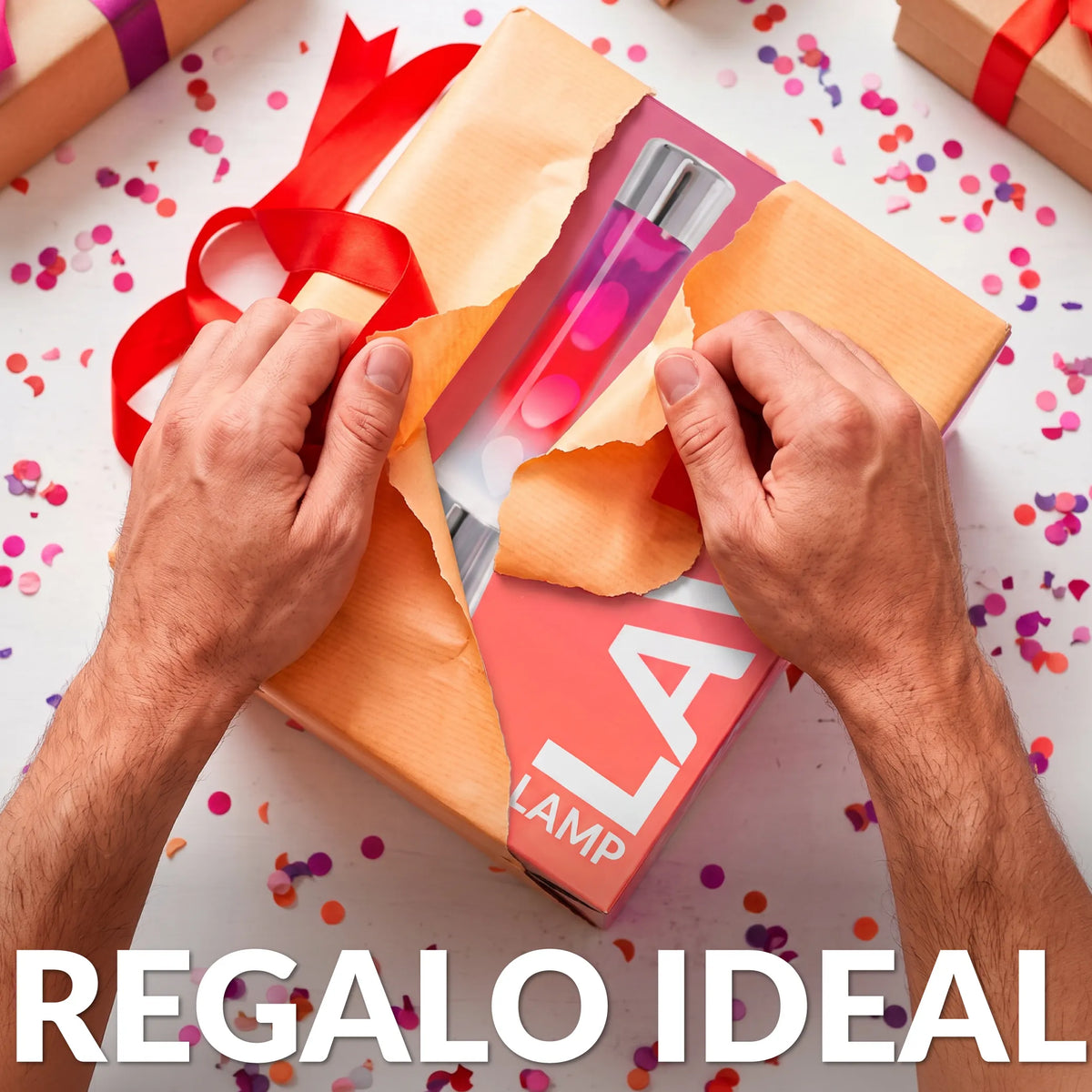 Lámpara de lava degradada rojo y blanco