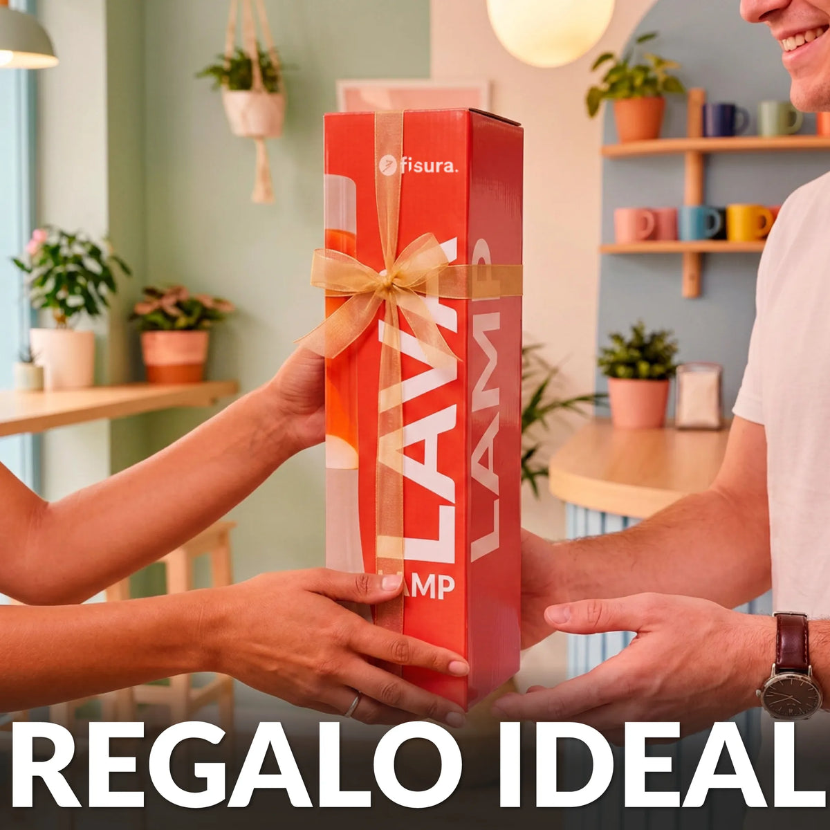 Lámpara de lava blanca de 30 cm con base blanca y líquido rojo