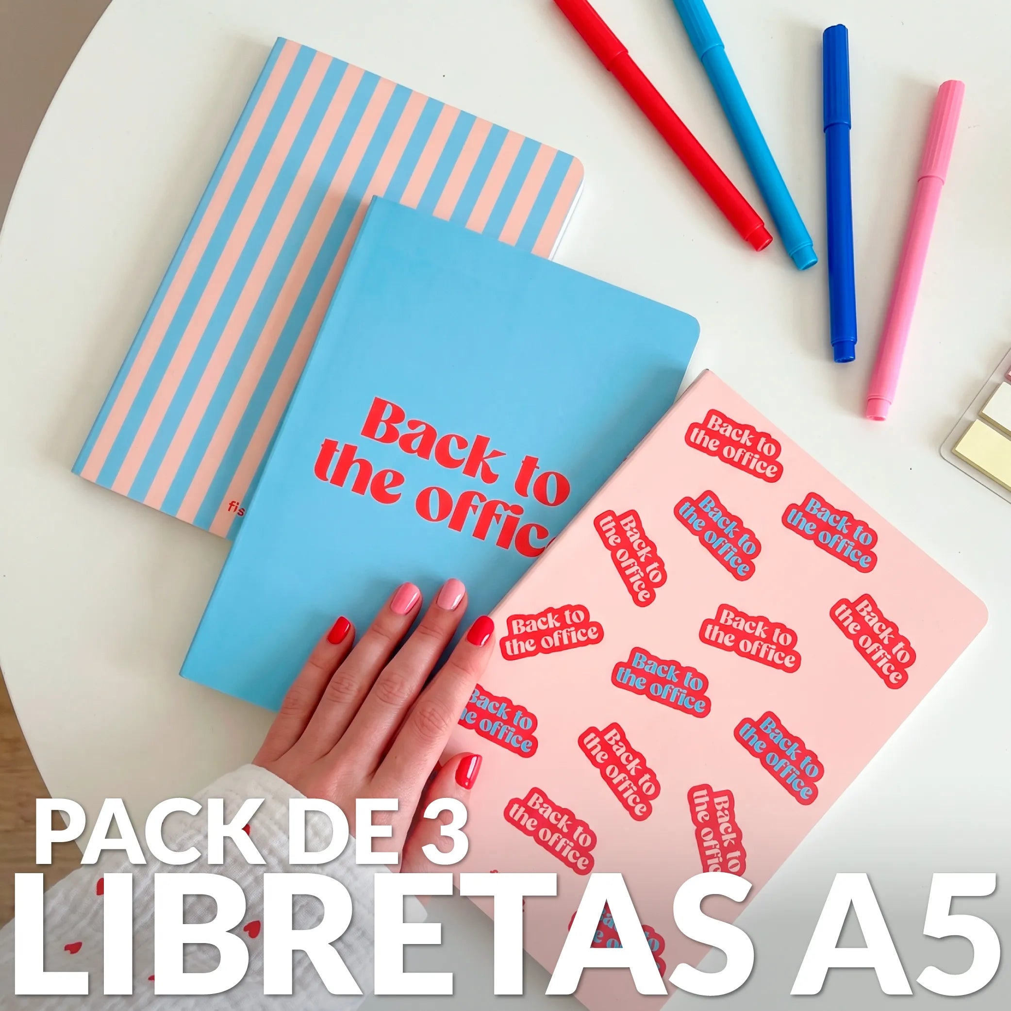 Libreta A5 “Back to the office” pack de 3