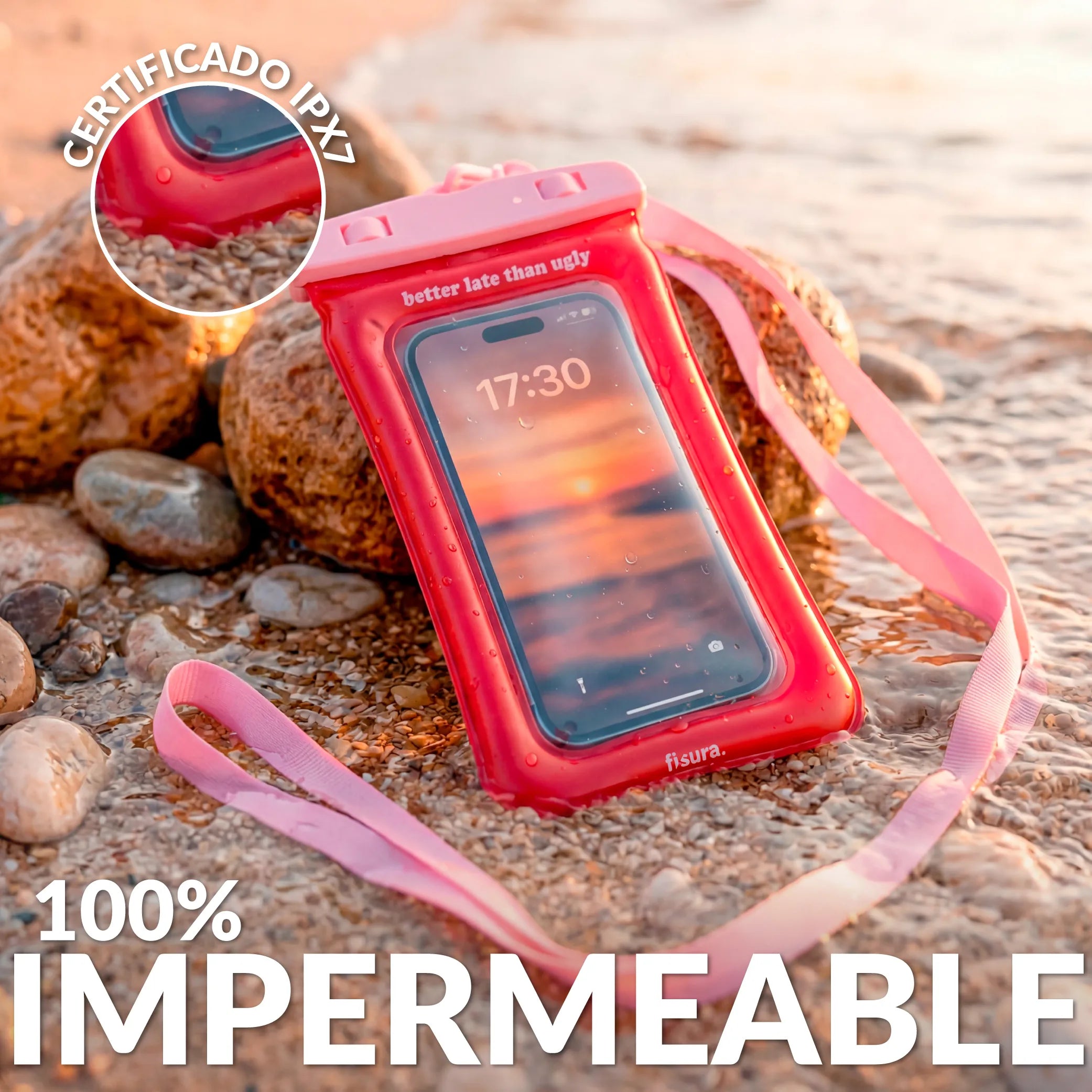 Funda móvil waterproof "Better late than ugly"