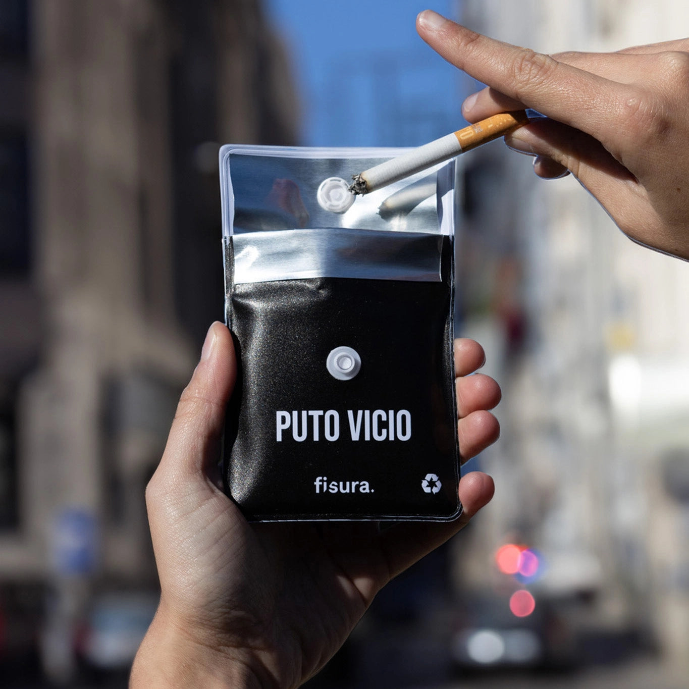 Cenicero portátil “Puto vicio”