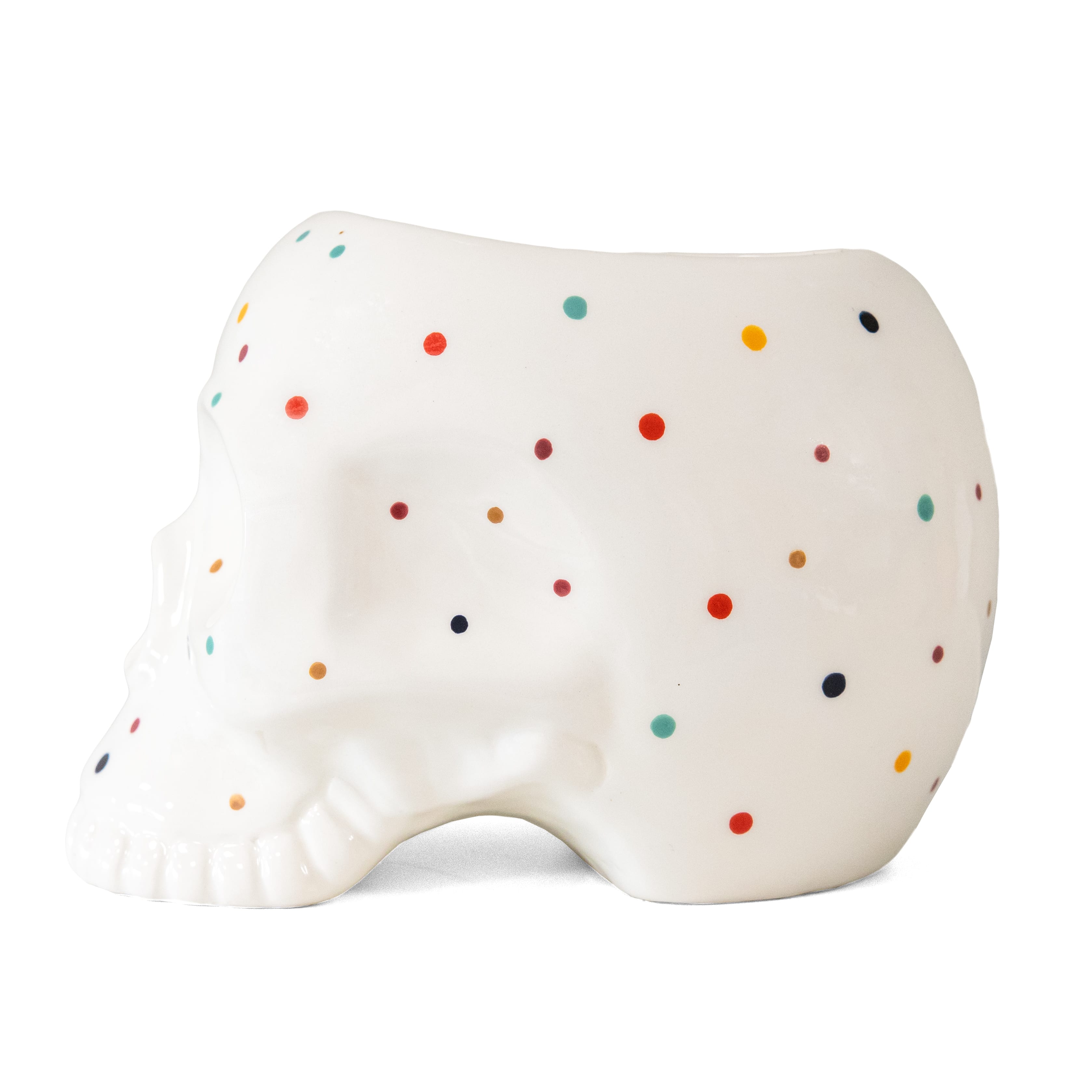 Macetero calavera "lunares"