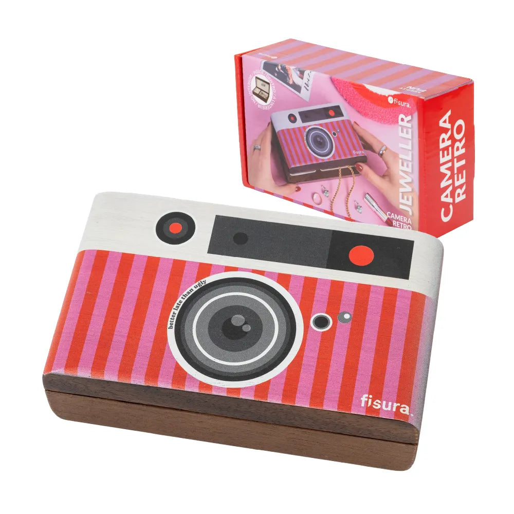 Joyero cámara retro “Better late than ugly”