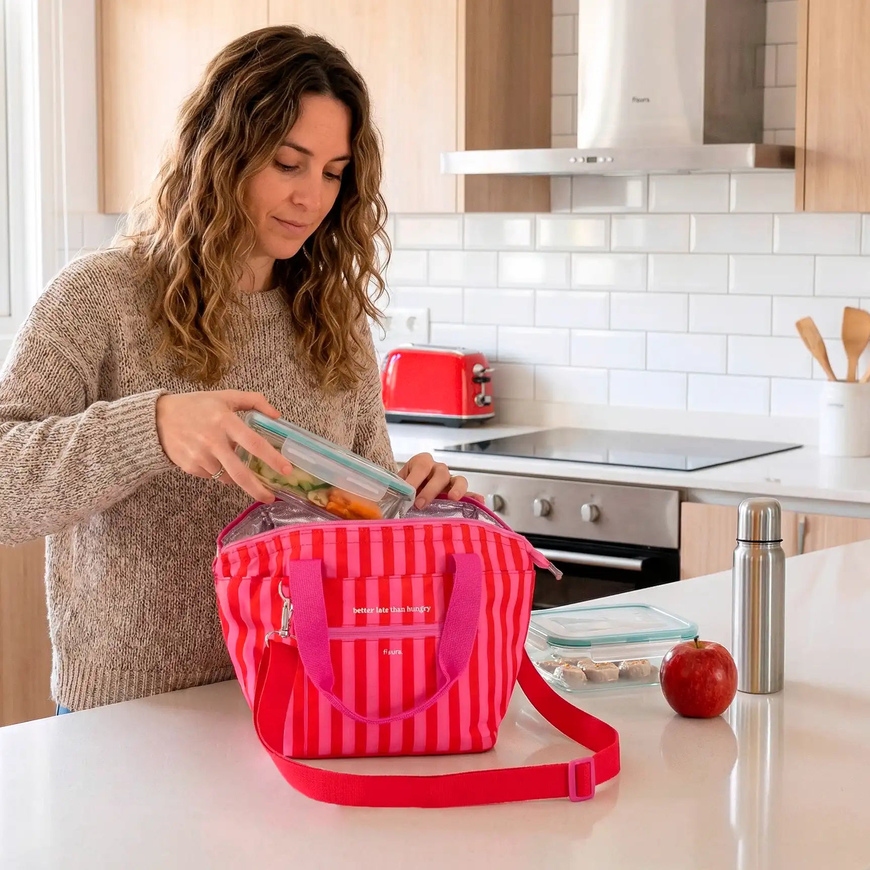 Sac isotherme porte-aliments “Better late than hungry”
