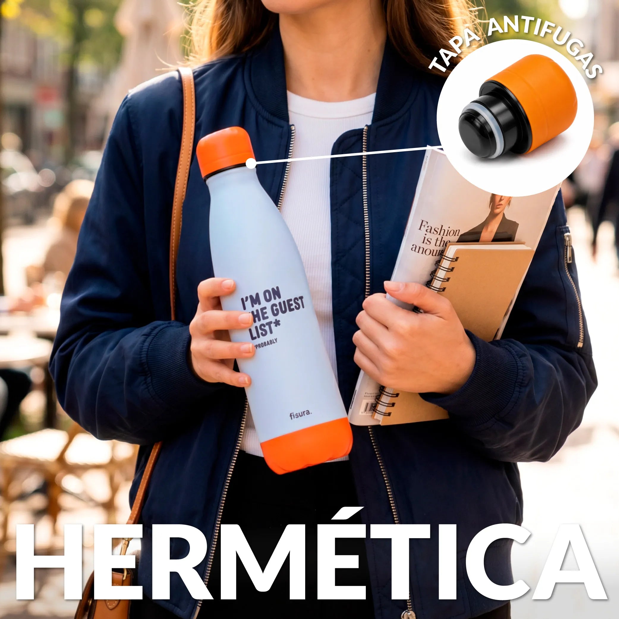 Botella termo "I’m on the guest list probably"
