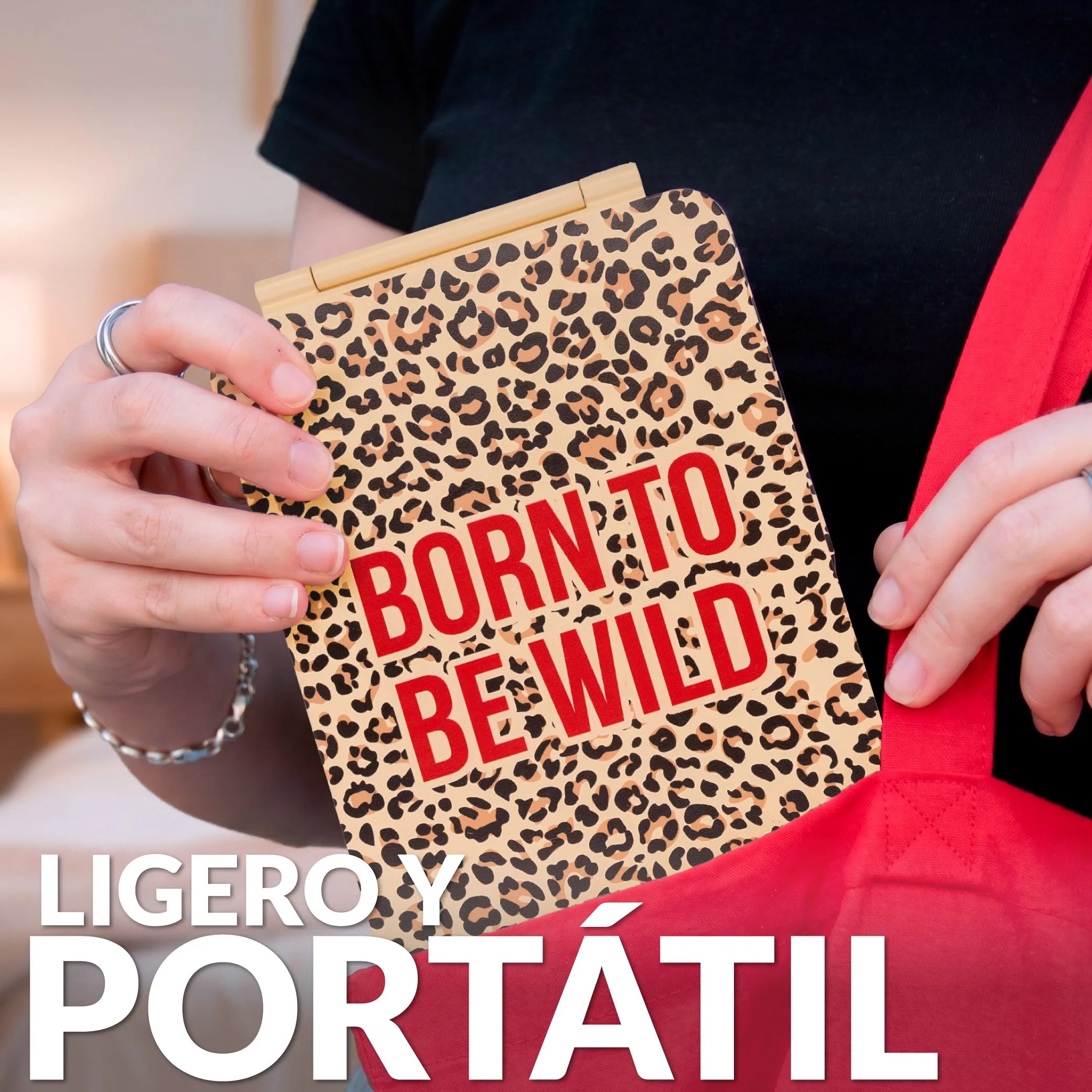 Espejo led portátil leopardo