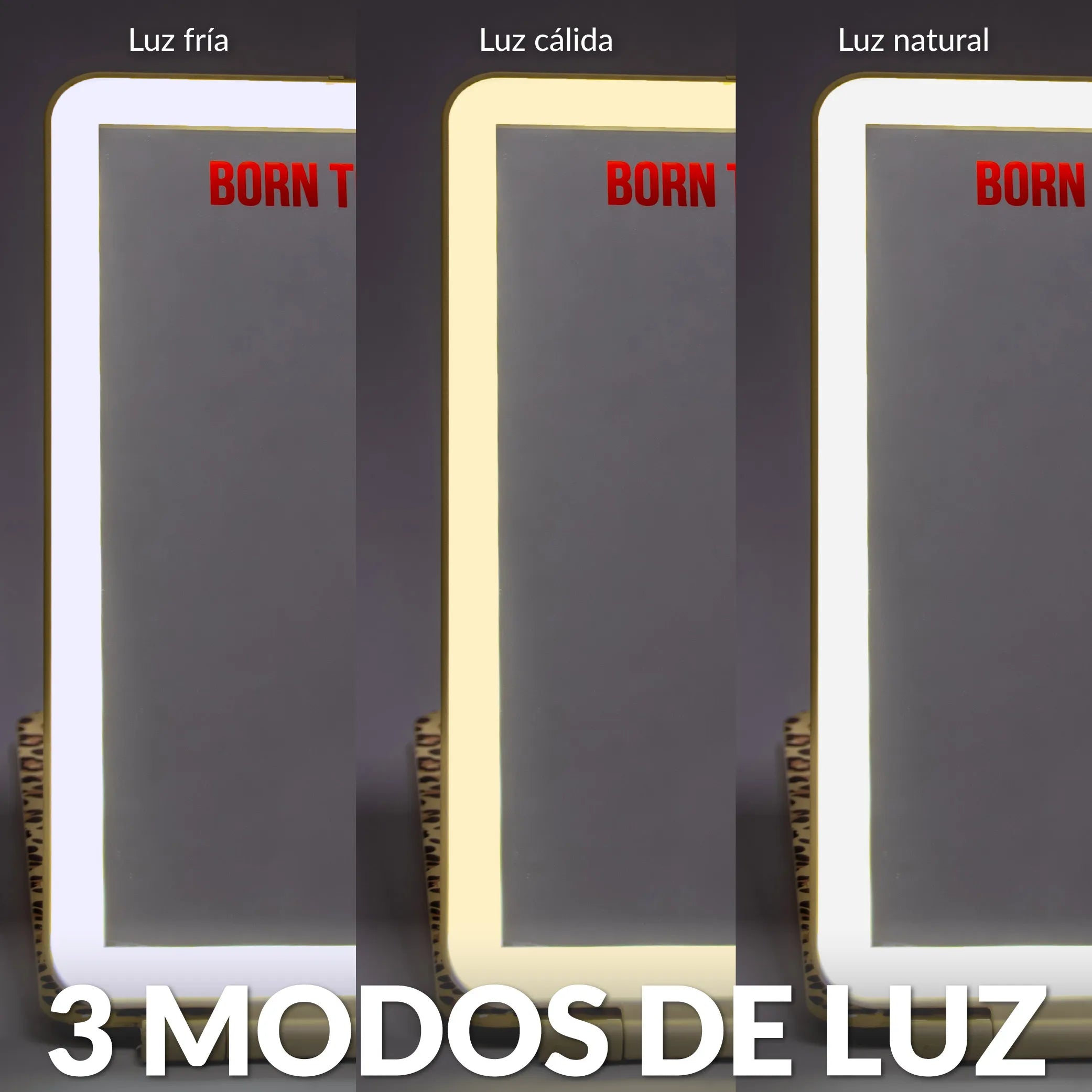 Espejo led portátil leopardo