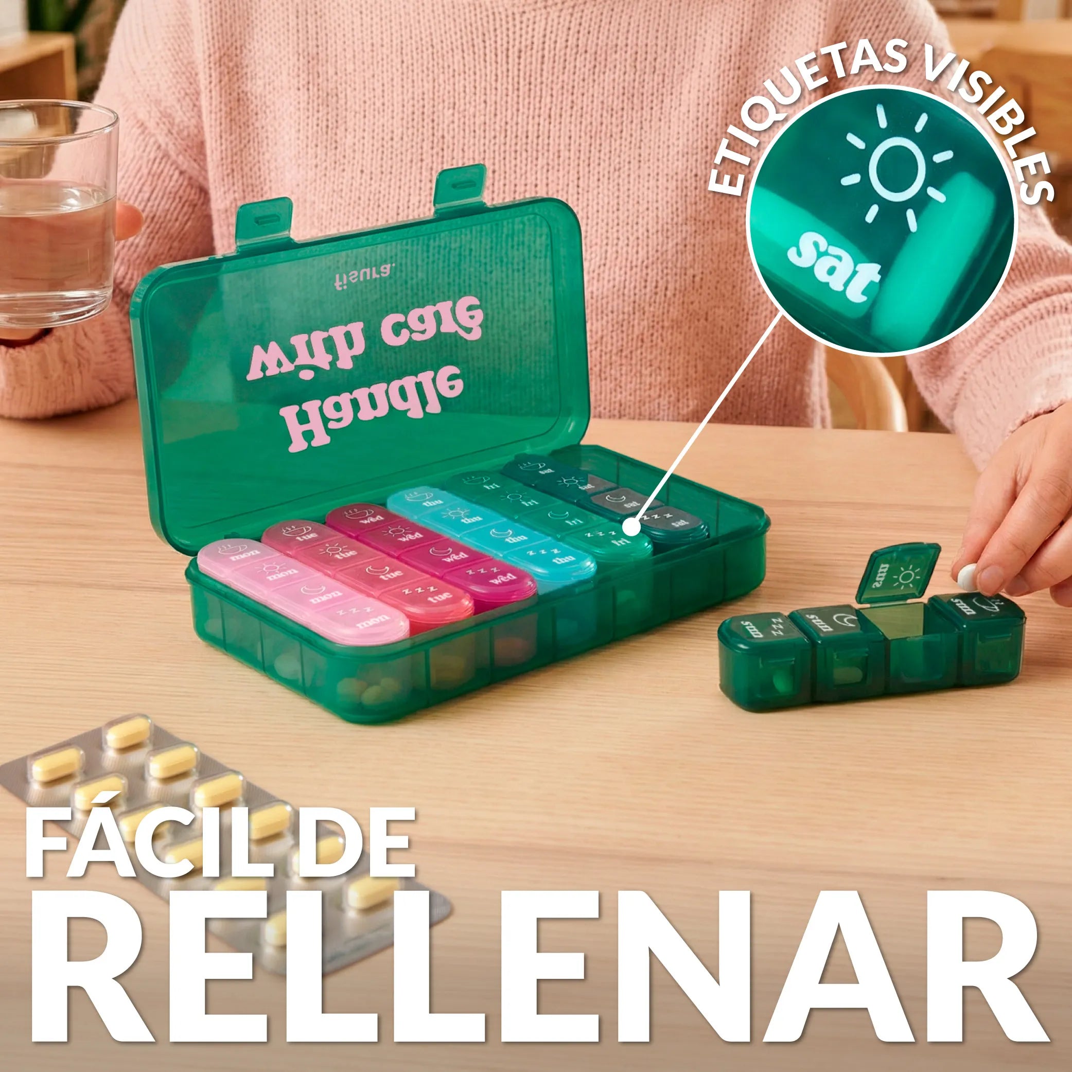 Pastillero “Handle with care”