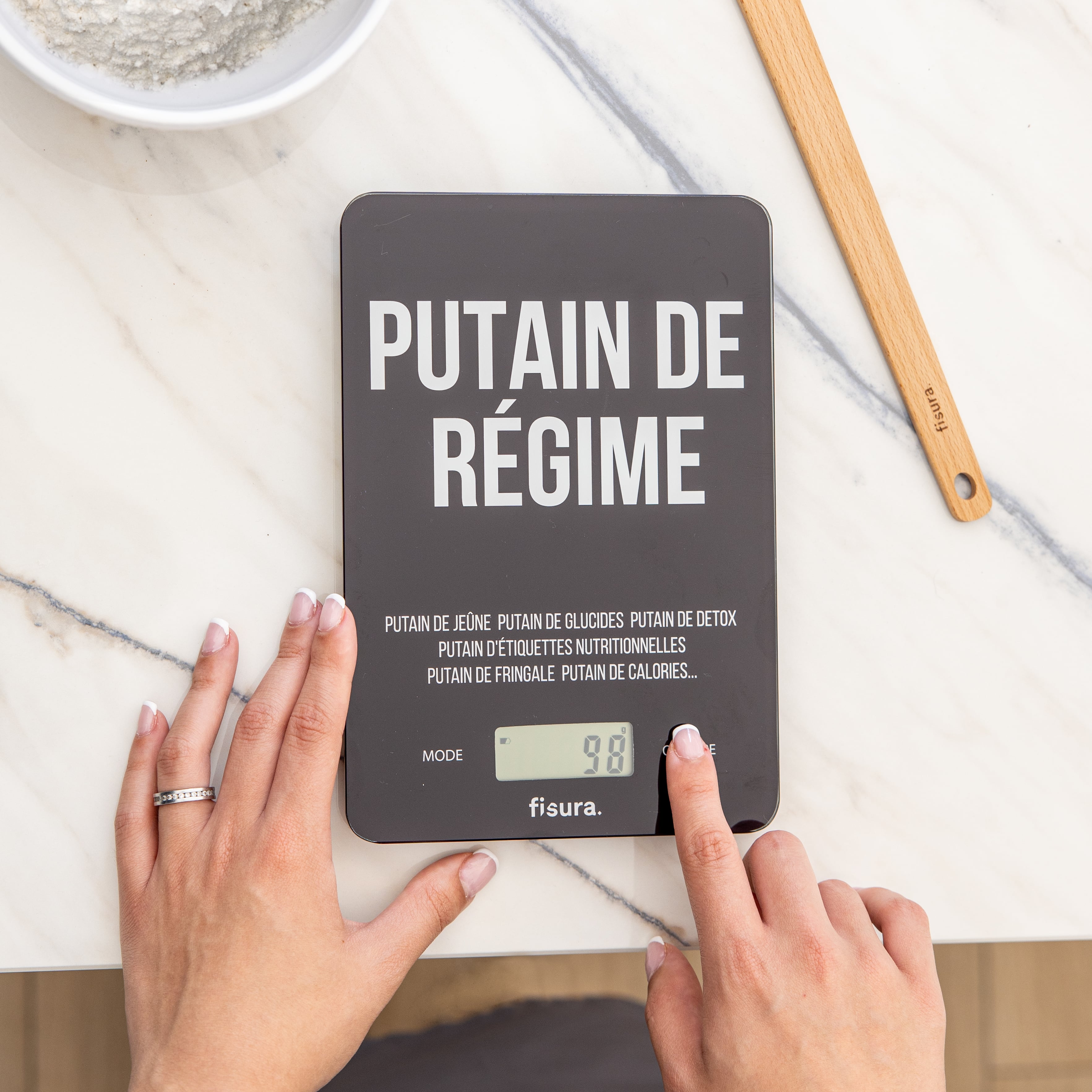 Báscula digital de cocina "putain de régime"