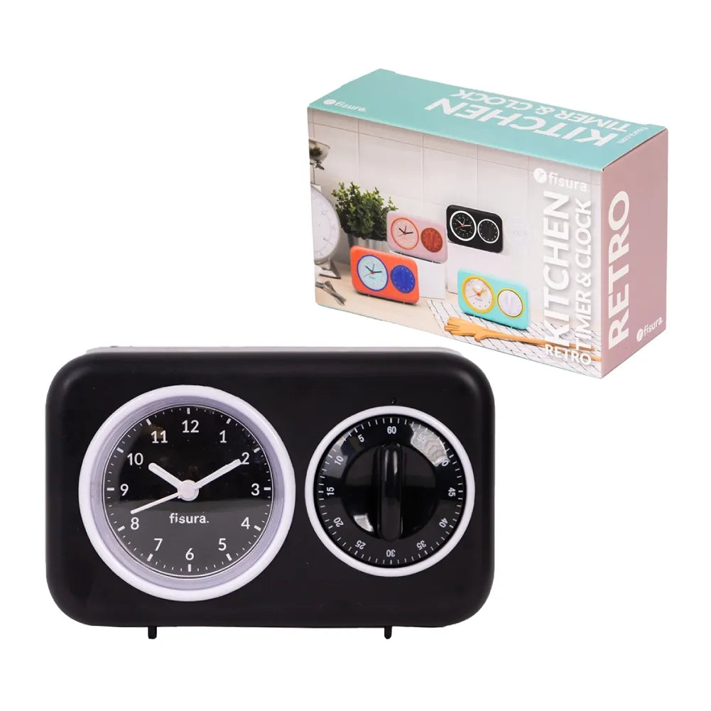 Timer da cucina retrò nero