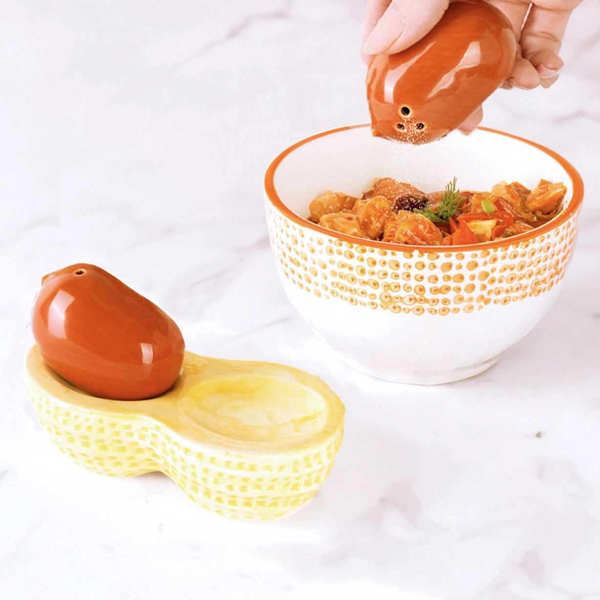 Salero y pimentero “Cacahuete”