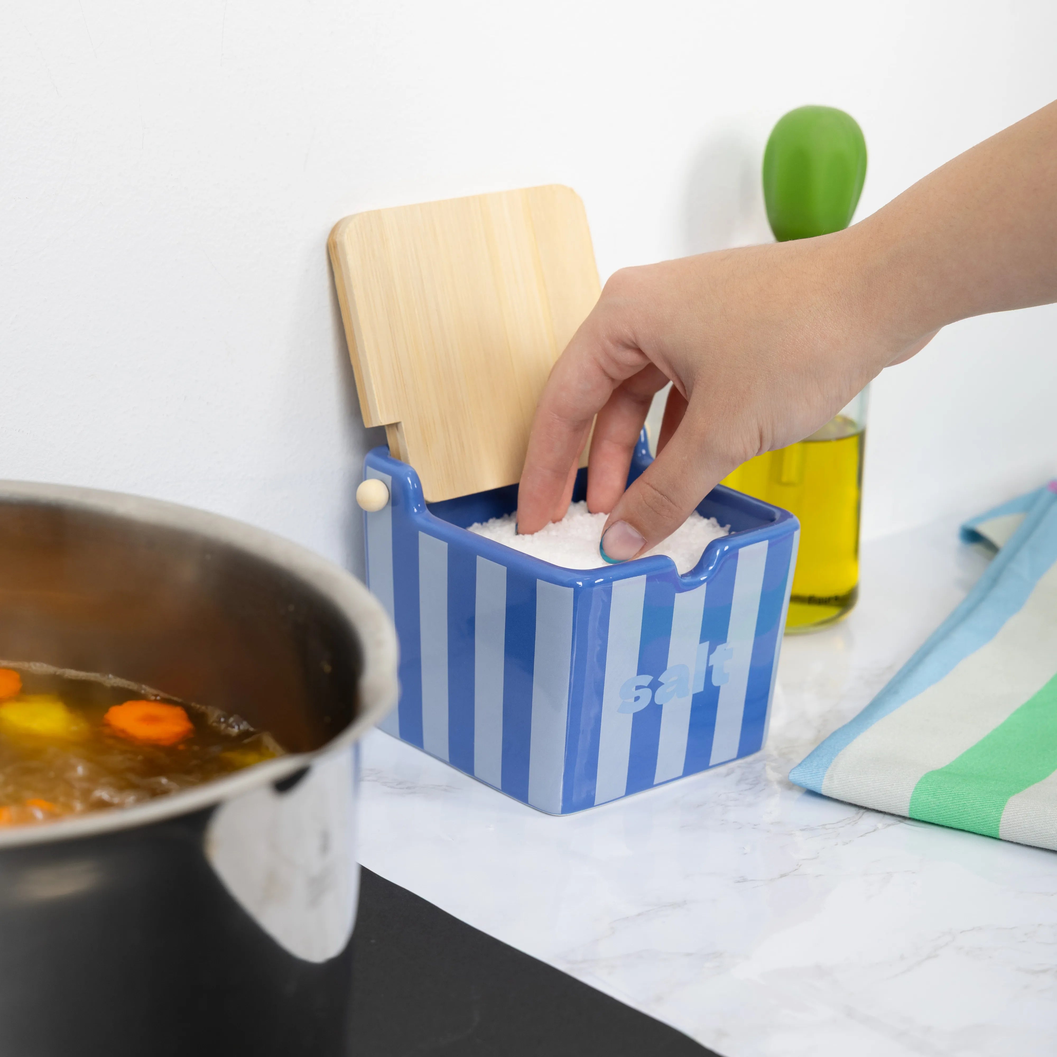 Salero “Salt” rayas azul