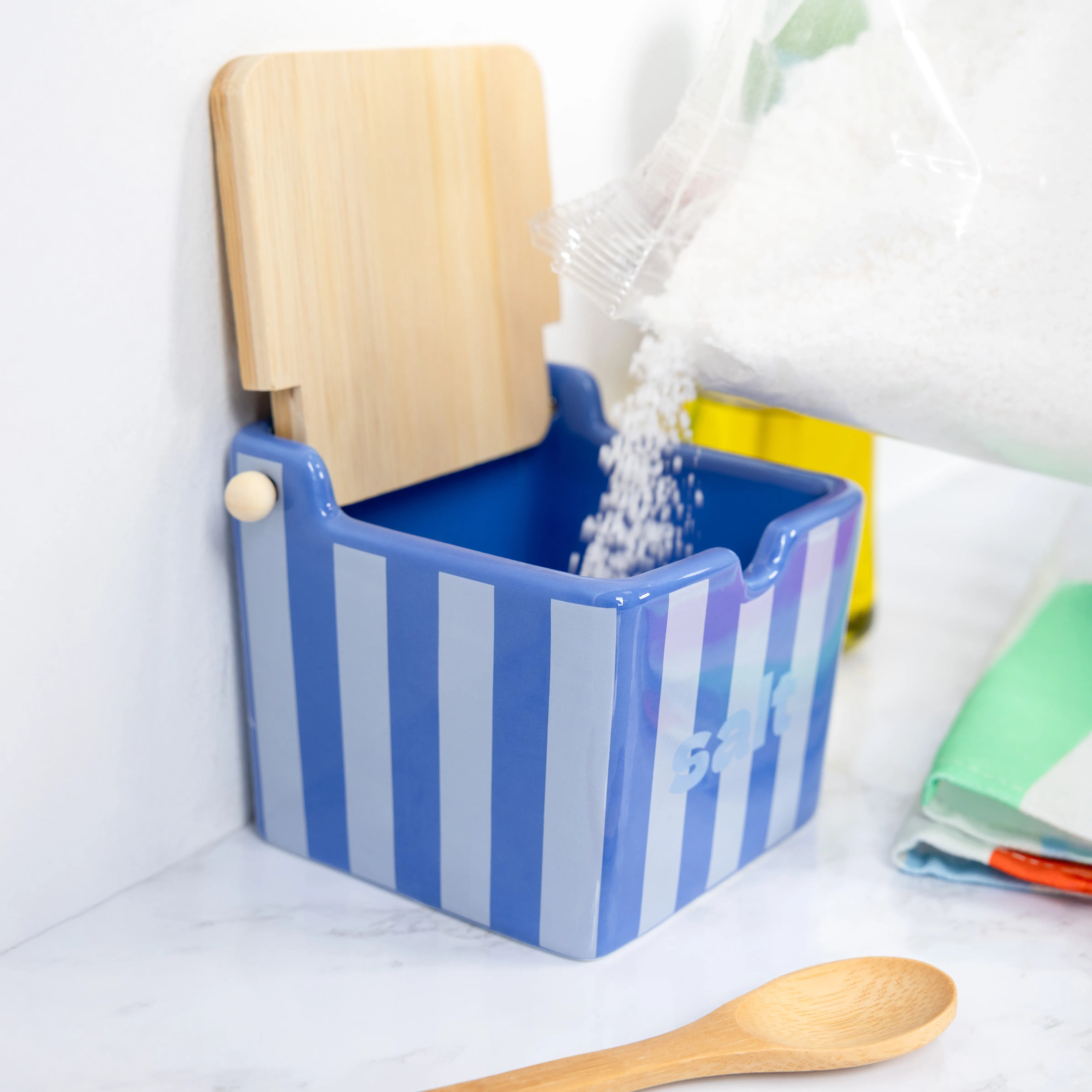 Salero “Salt” rayas azul