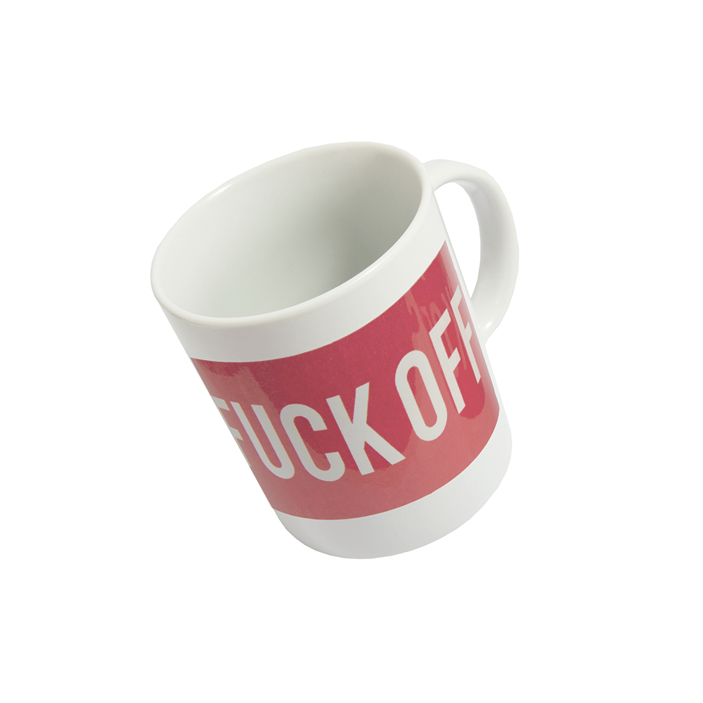 Taza 'Fuck Off' Blanco/ Rojo