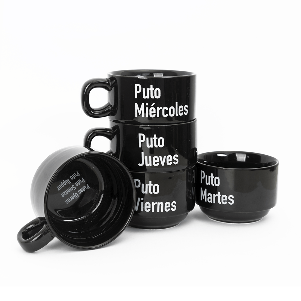 Tazas "Puta Semana" ESP (Set de 5)