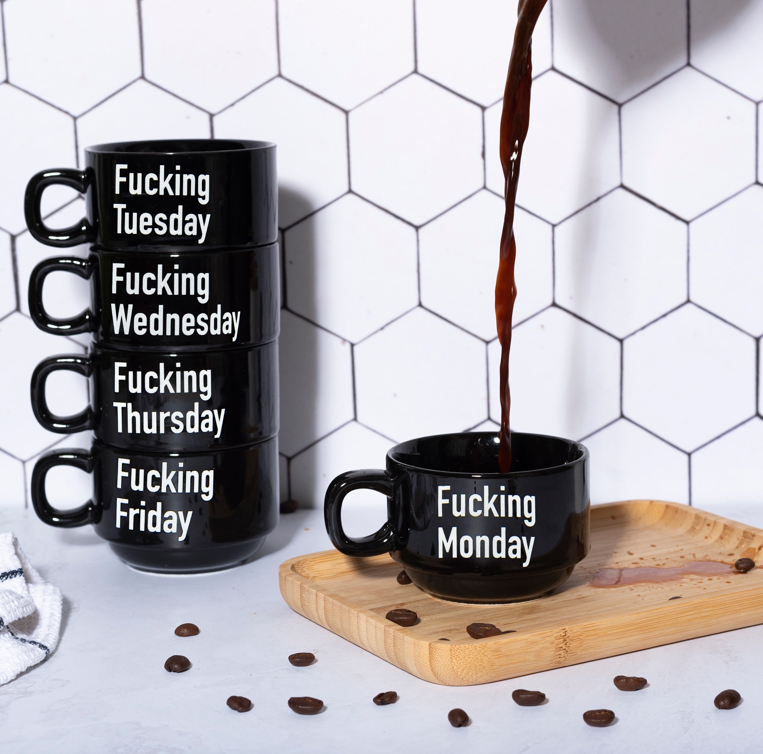 Tazas "Fucking Week"  ENG (Set de 5)