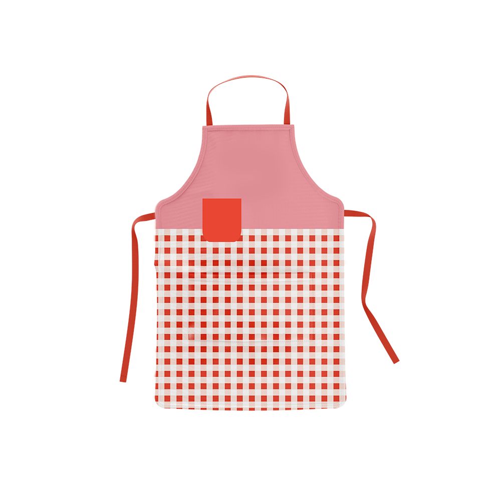 Delantal de cocina vichy rojo