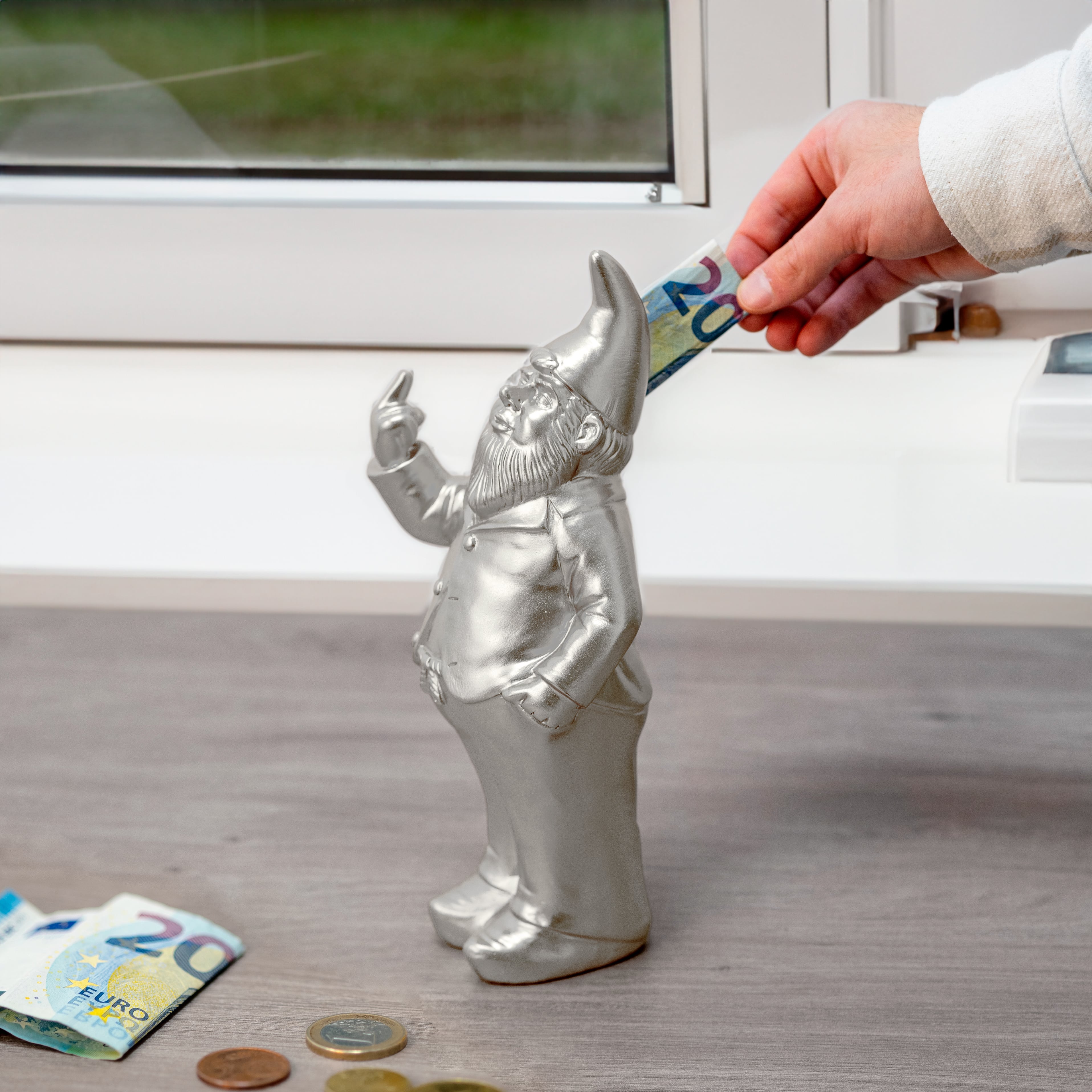 Hucha original "Gnomo" - Plateada