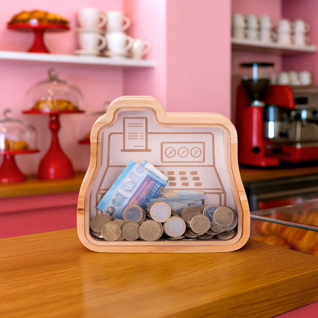 Hucha de madera “Caja registradora”