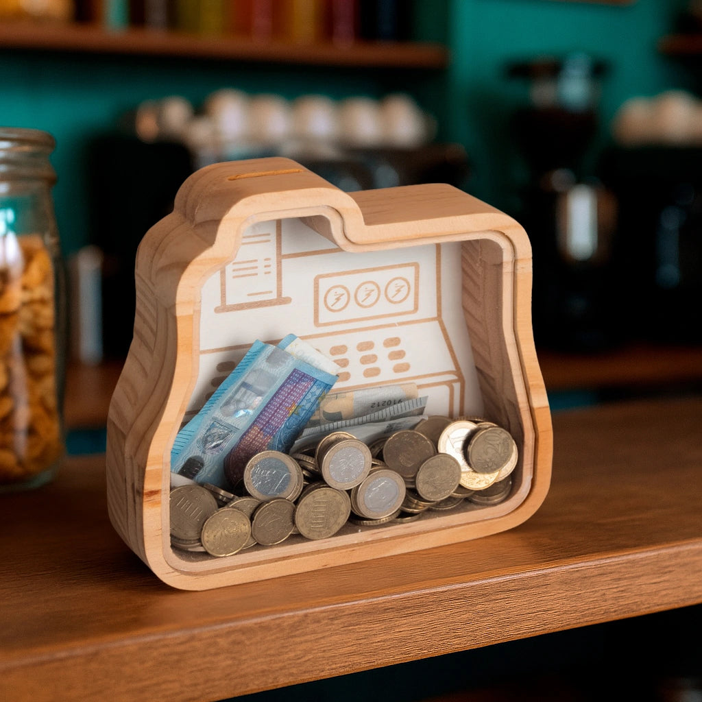 Hucha de madera “Caja registradora”