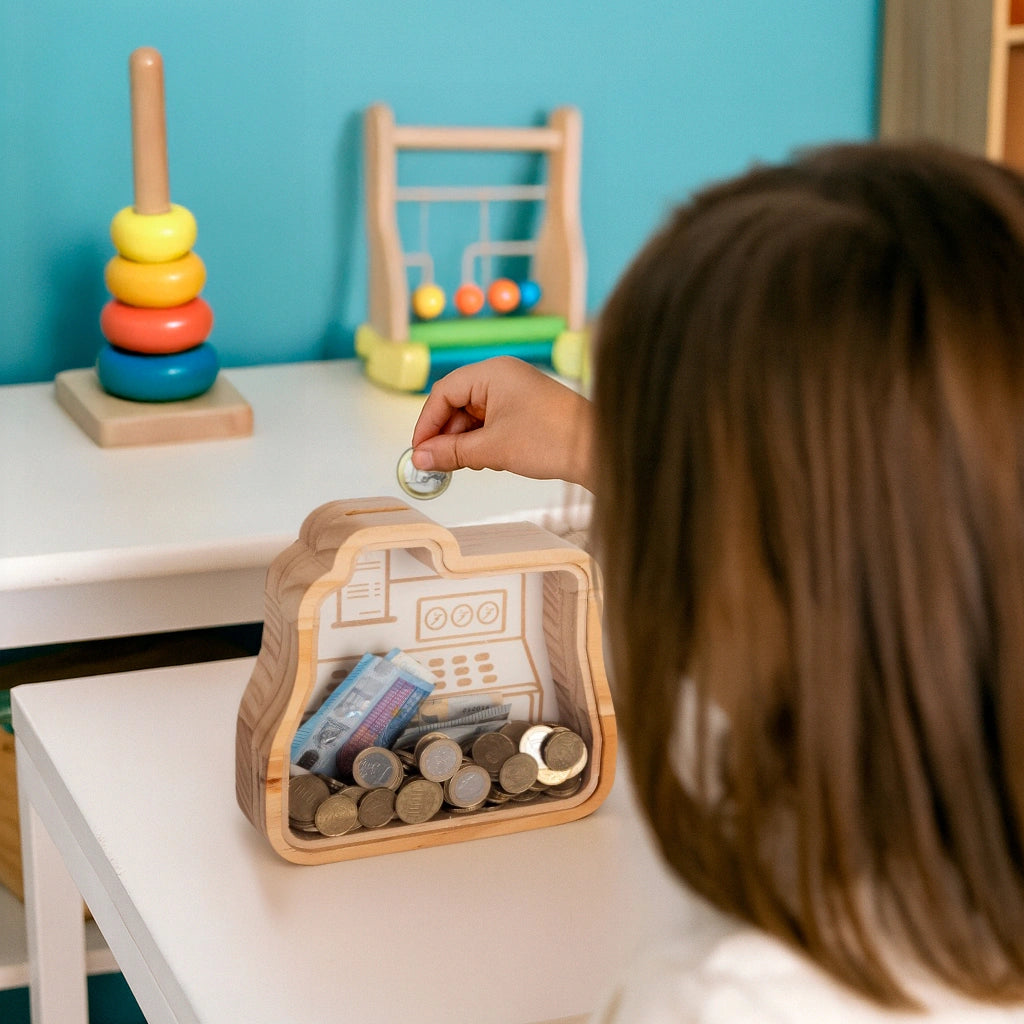 Hucha de madera “Caja registradora”