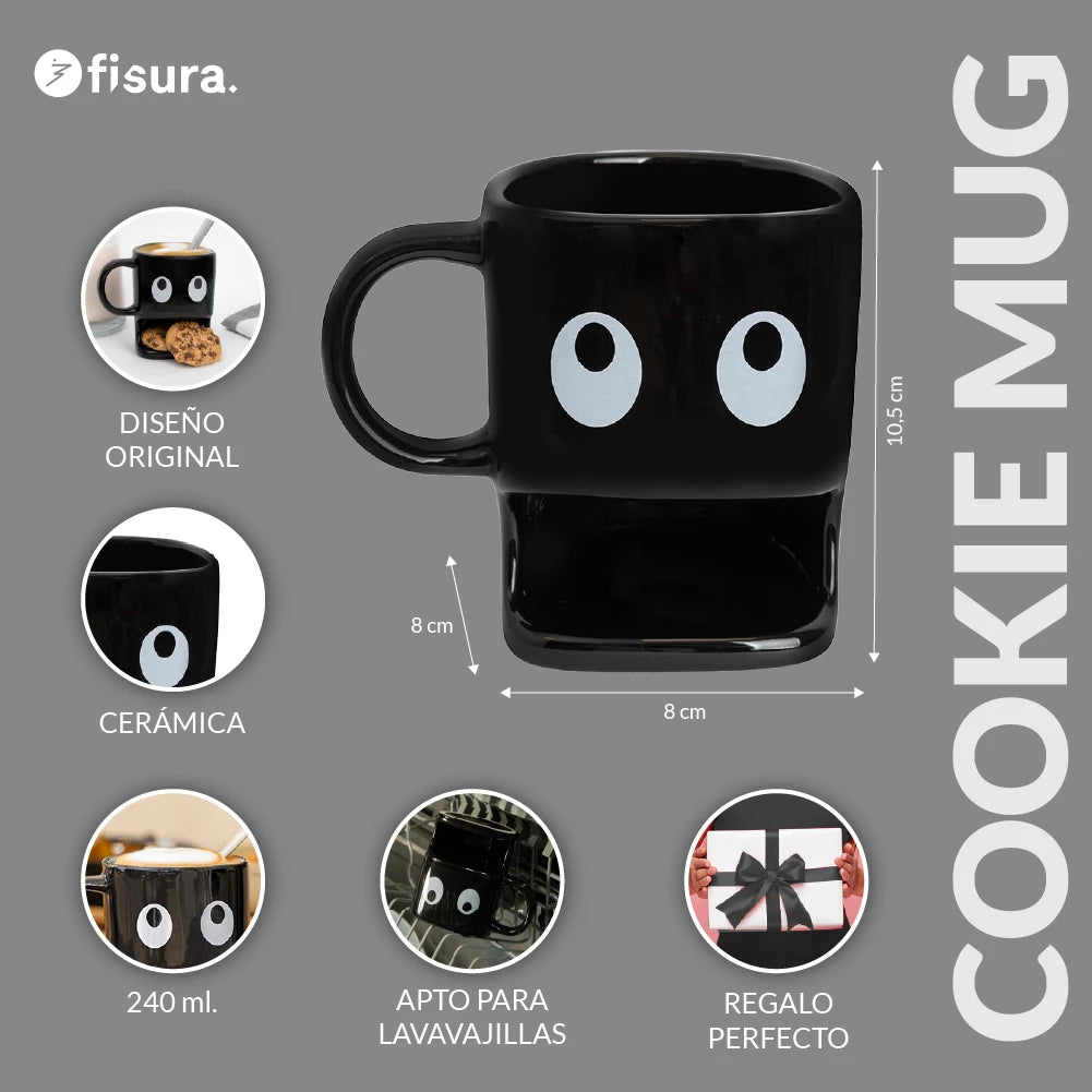 Taza para galletas negra