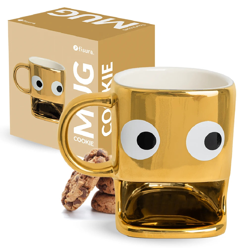 Taza para galletas dorada