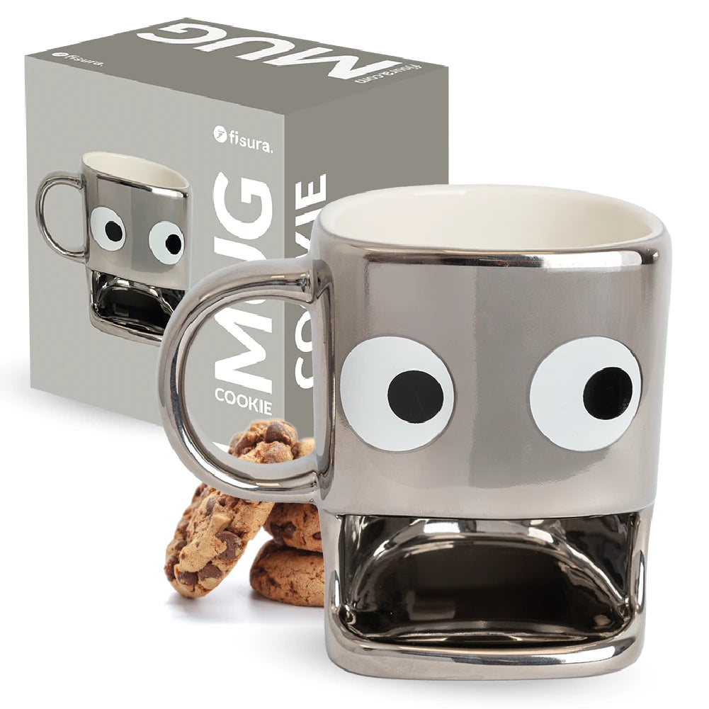 Taza para galletas plateada