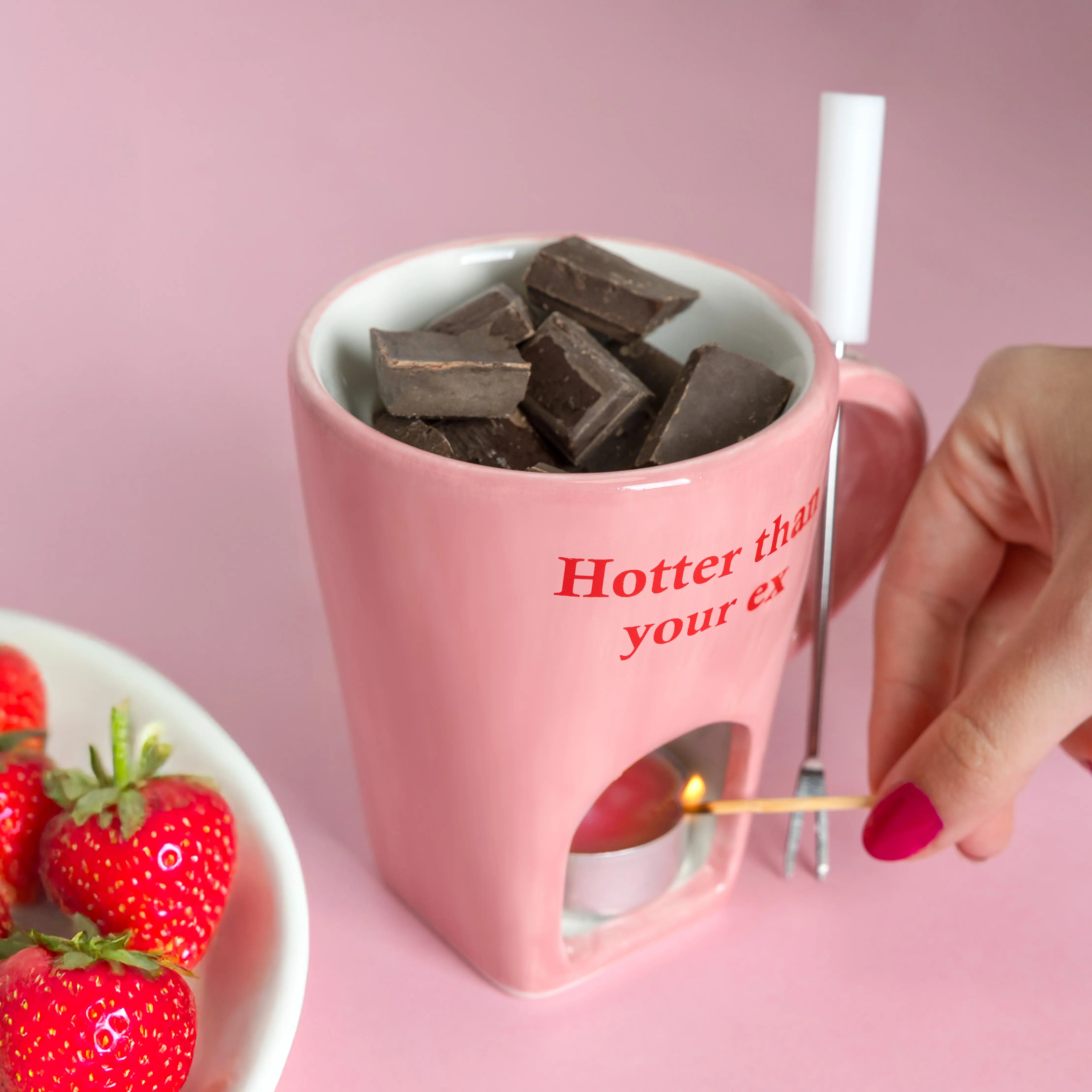 Taza fondue “Hotter than your ex”