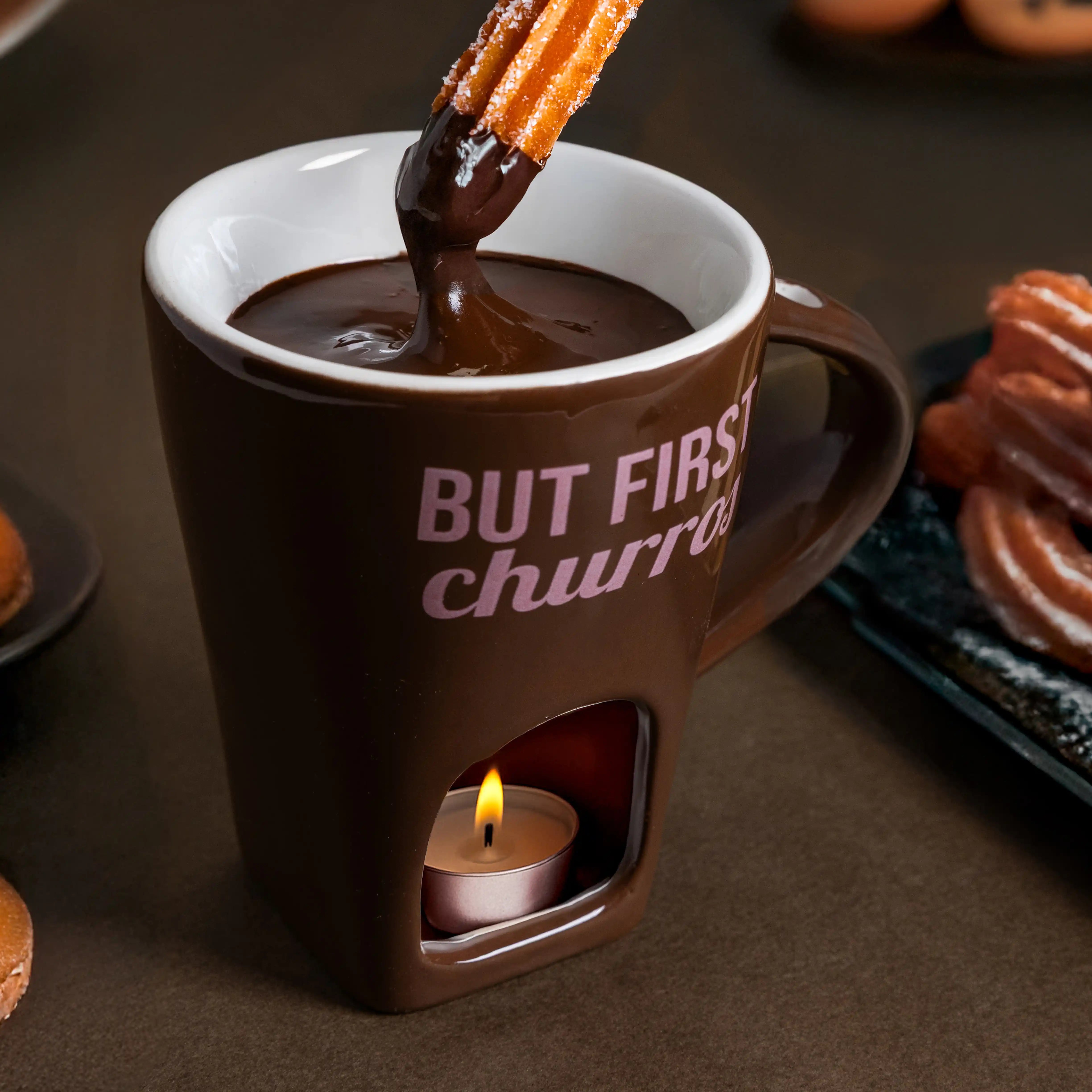 Taza fondue “But first churros”