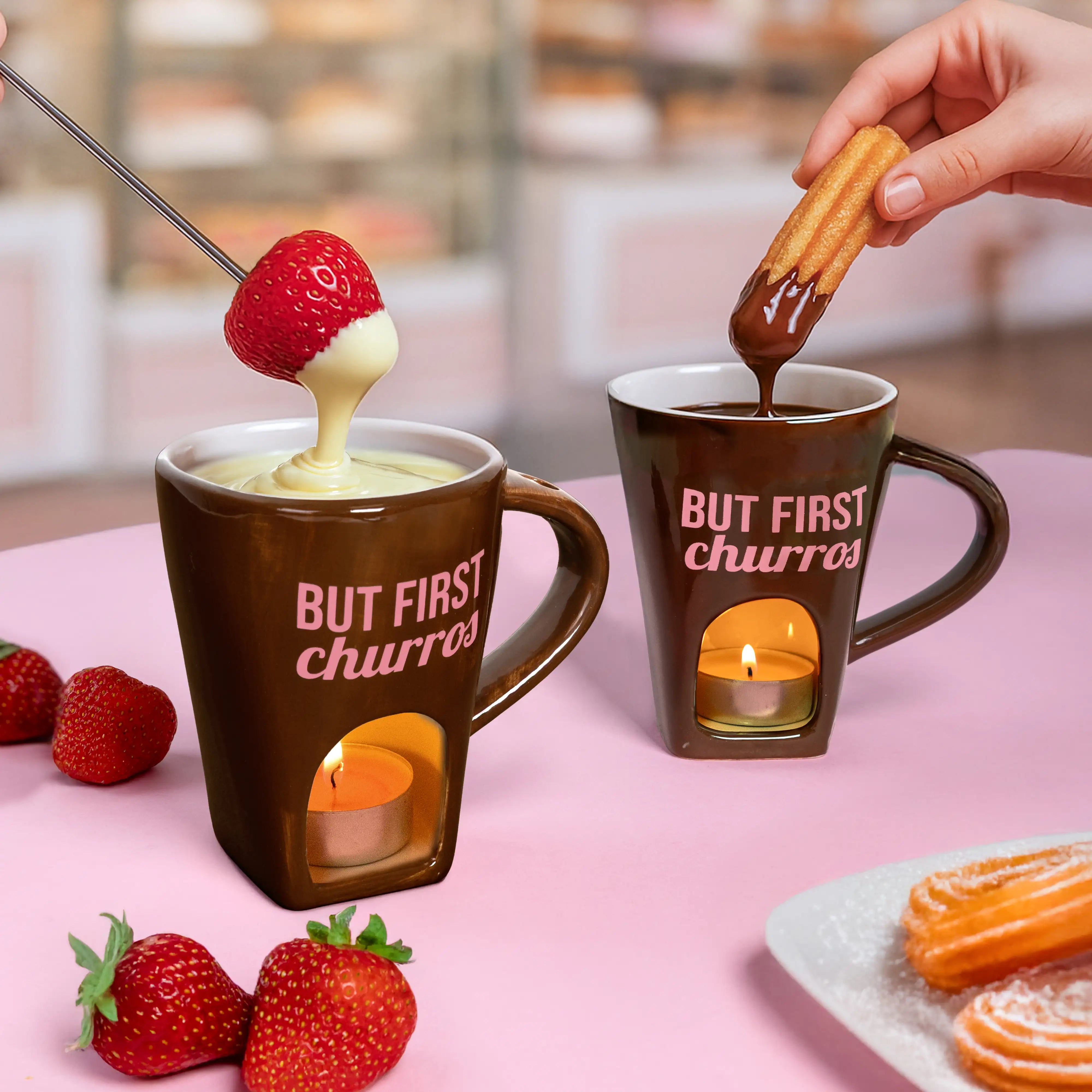 Taza fondue “But first churros”