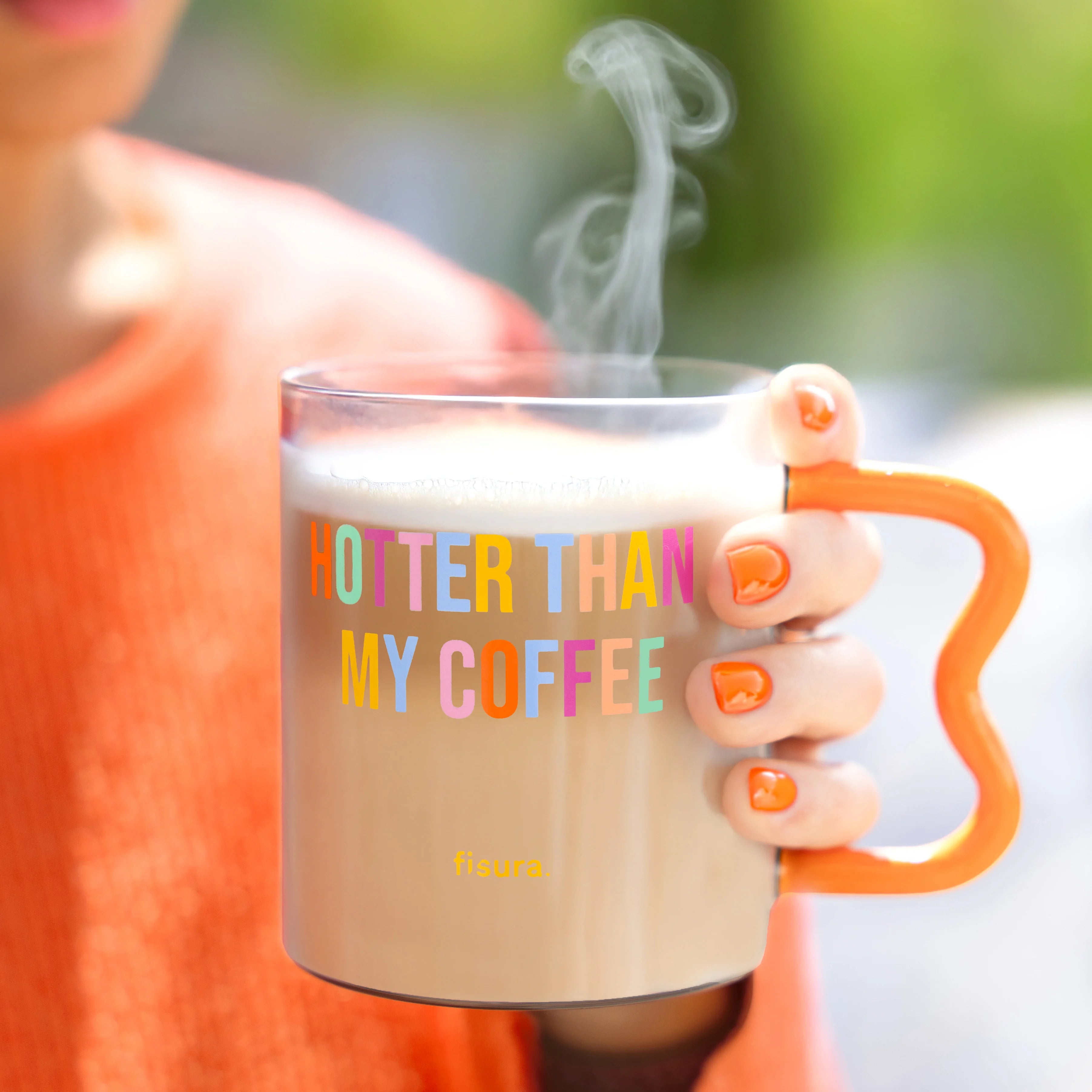 Taza cristal "hotter than my coffee" multicolor