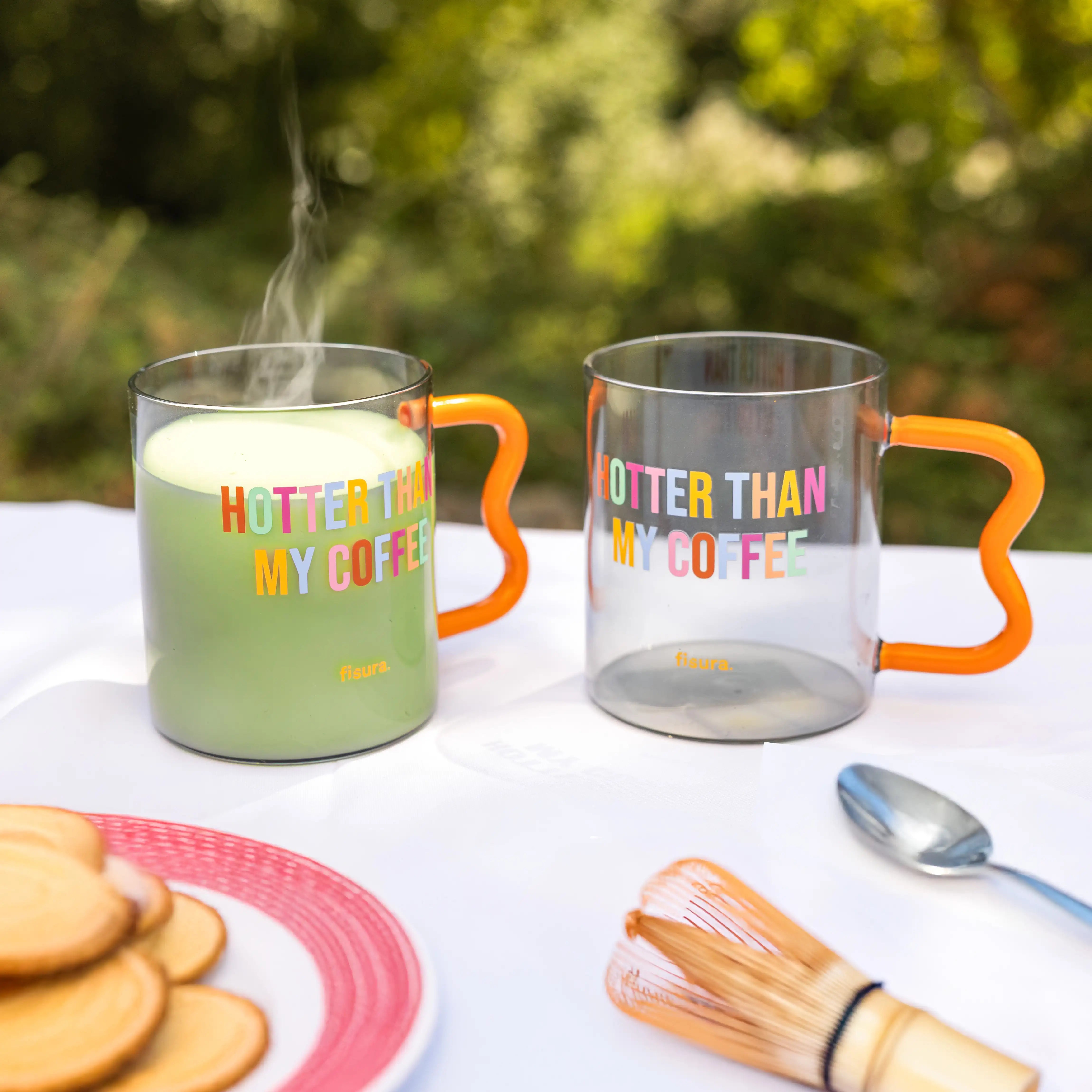 Taza cristal "hotter than my coffee" multicolor