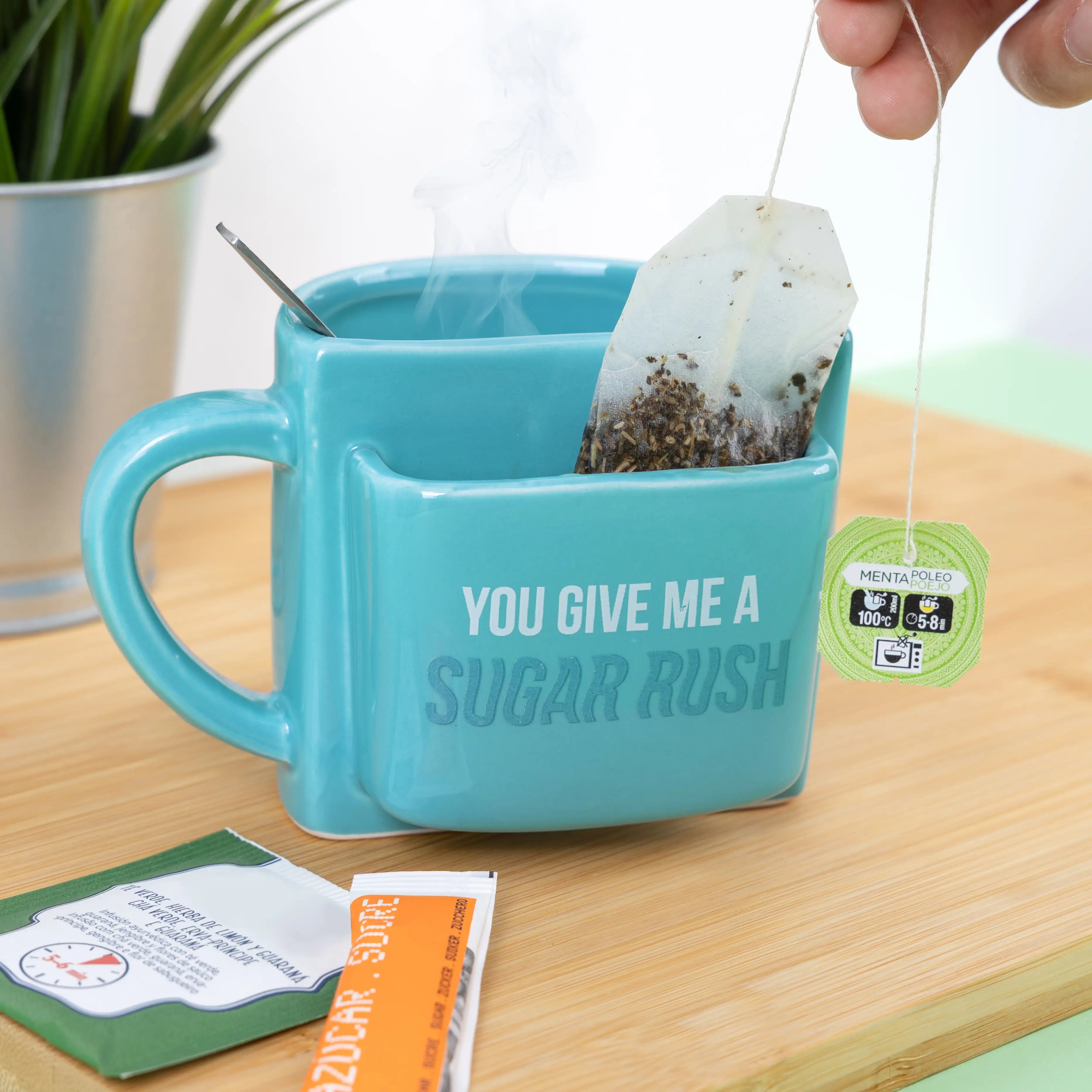 Taza bolsillo "You give me a sugar rush"