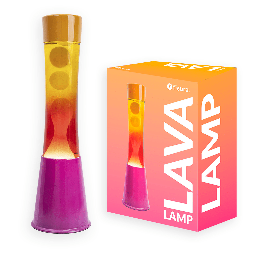 Lámpara de lava degradado rosa y naranja