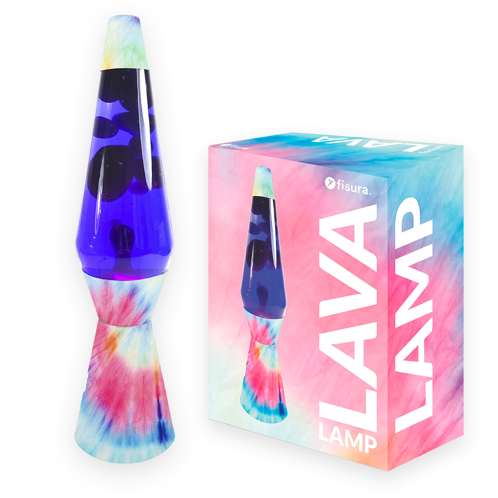 Lámpara de Lava Tie Dye de líquido transparente y lava morada