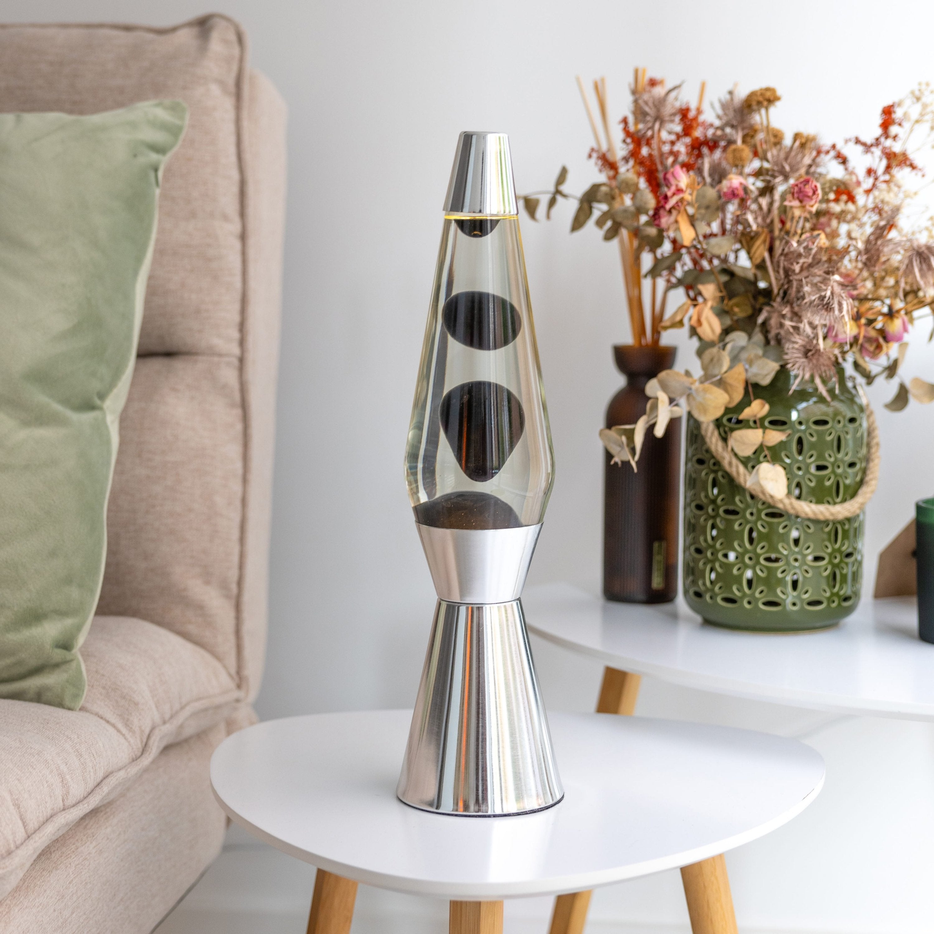 Lampe à lave "bullet" noire