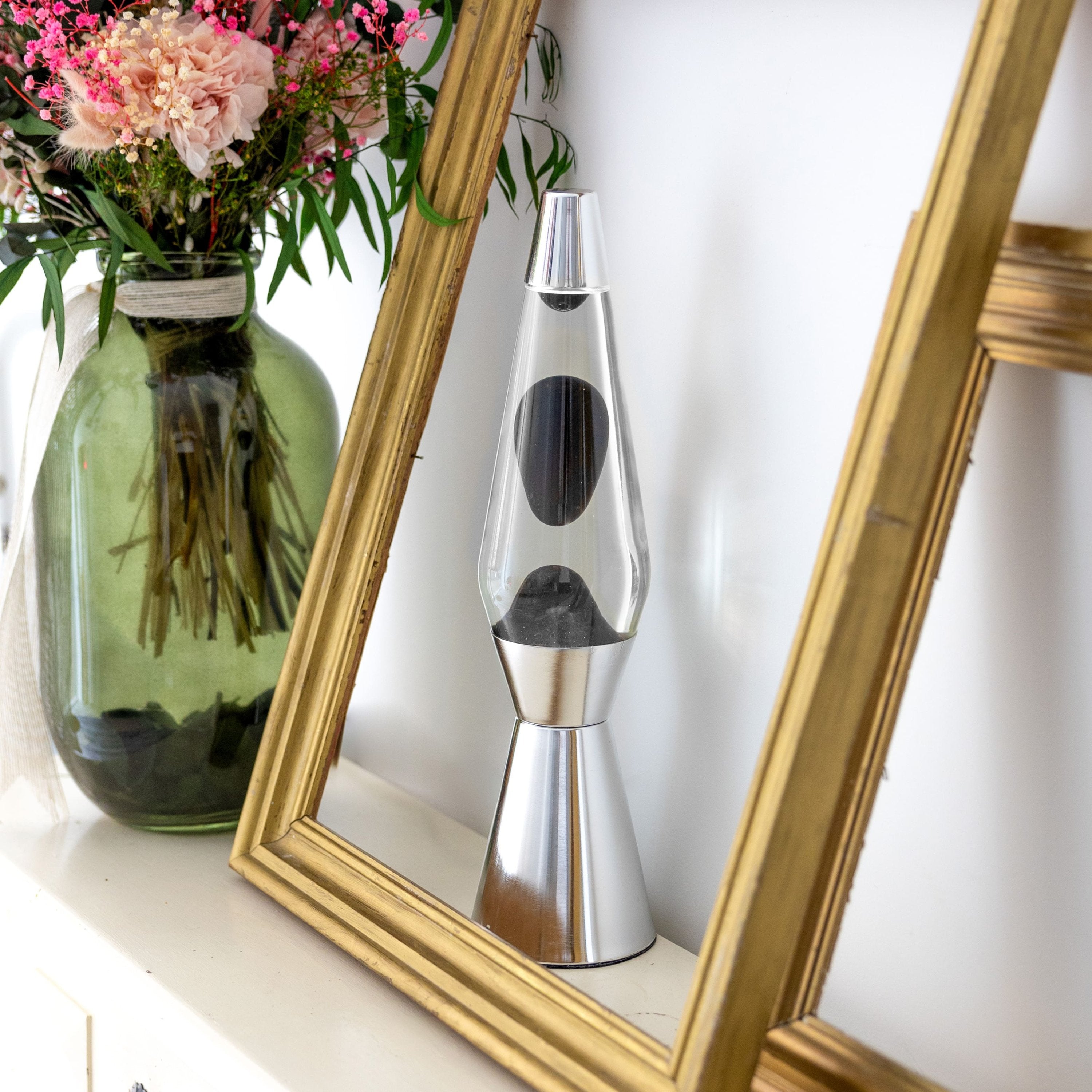 Lampe à lave "bullet" noire