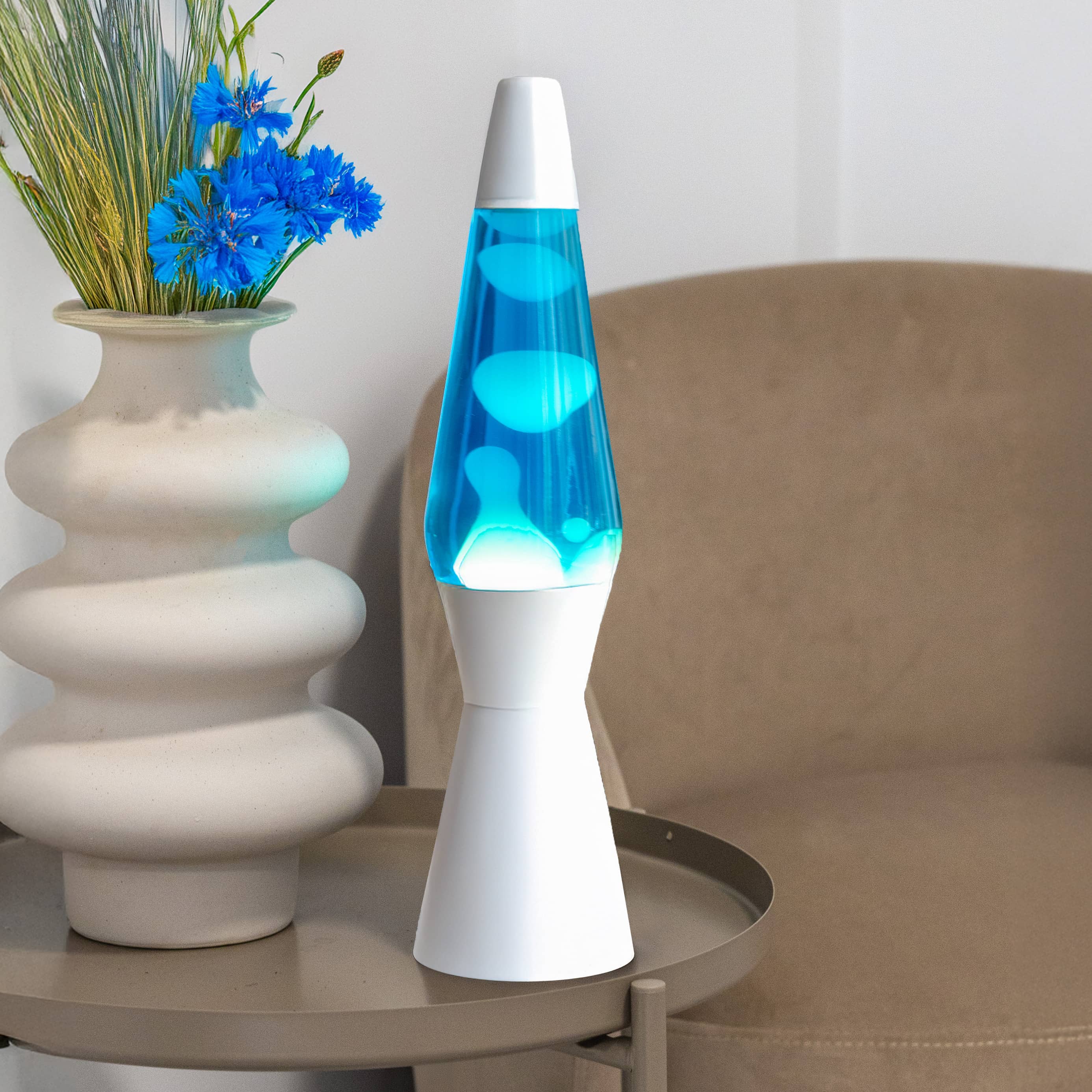 Lámpara de lava "bullet" azul