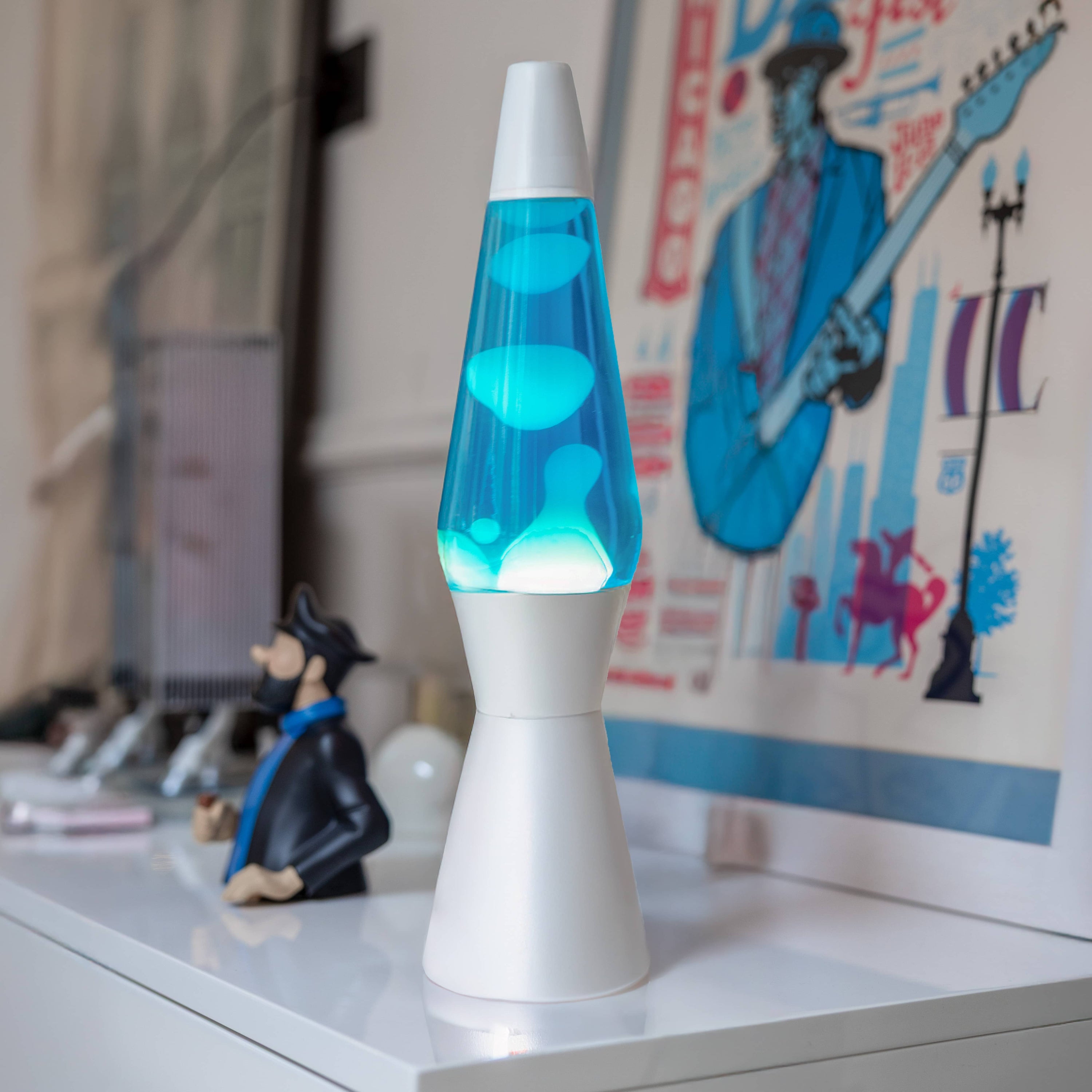 Lámpara de lava "bullet" azul