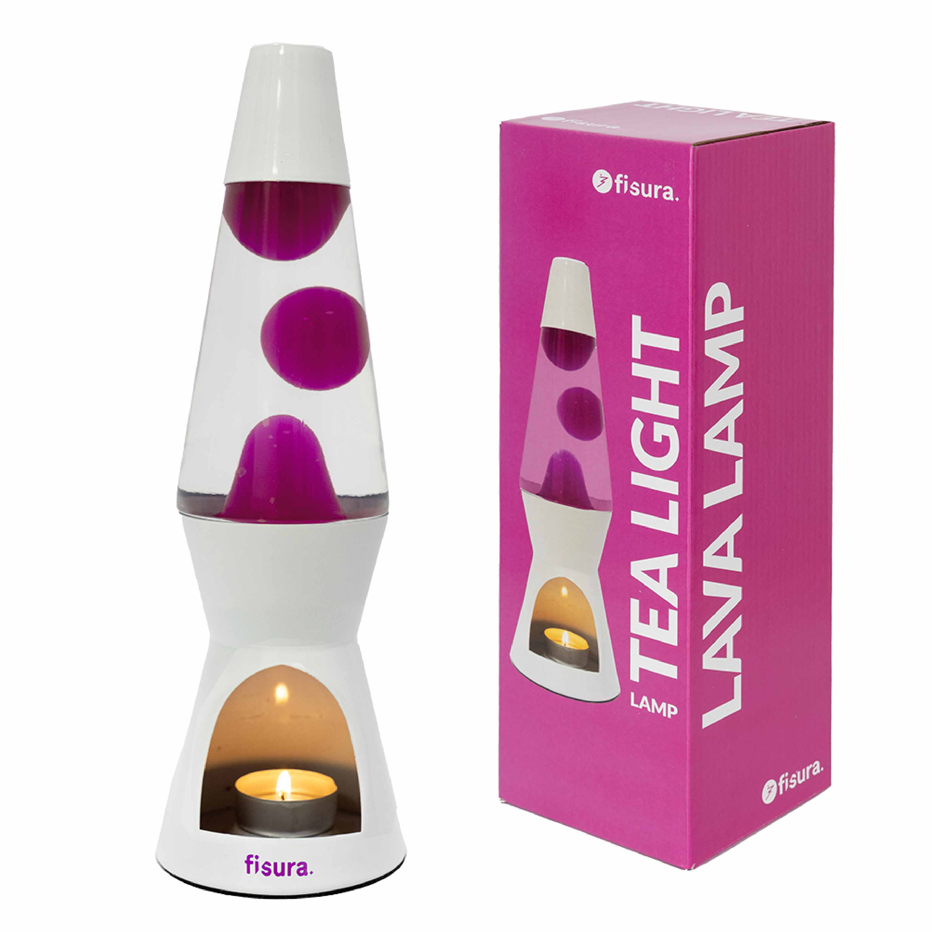 Lámpara de lava vela rosa