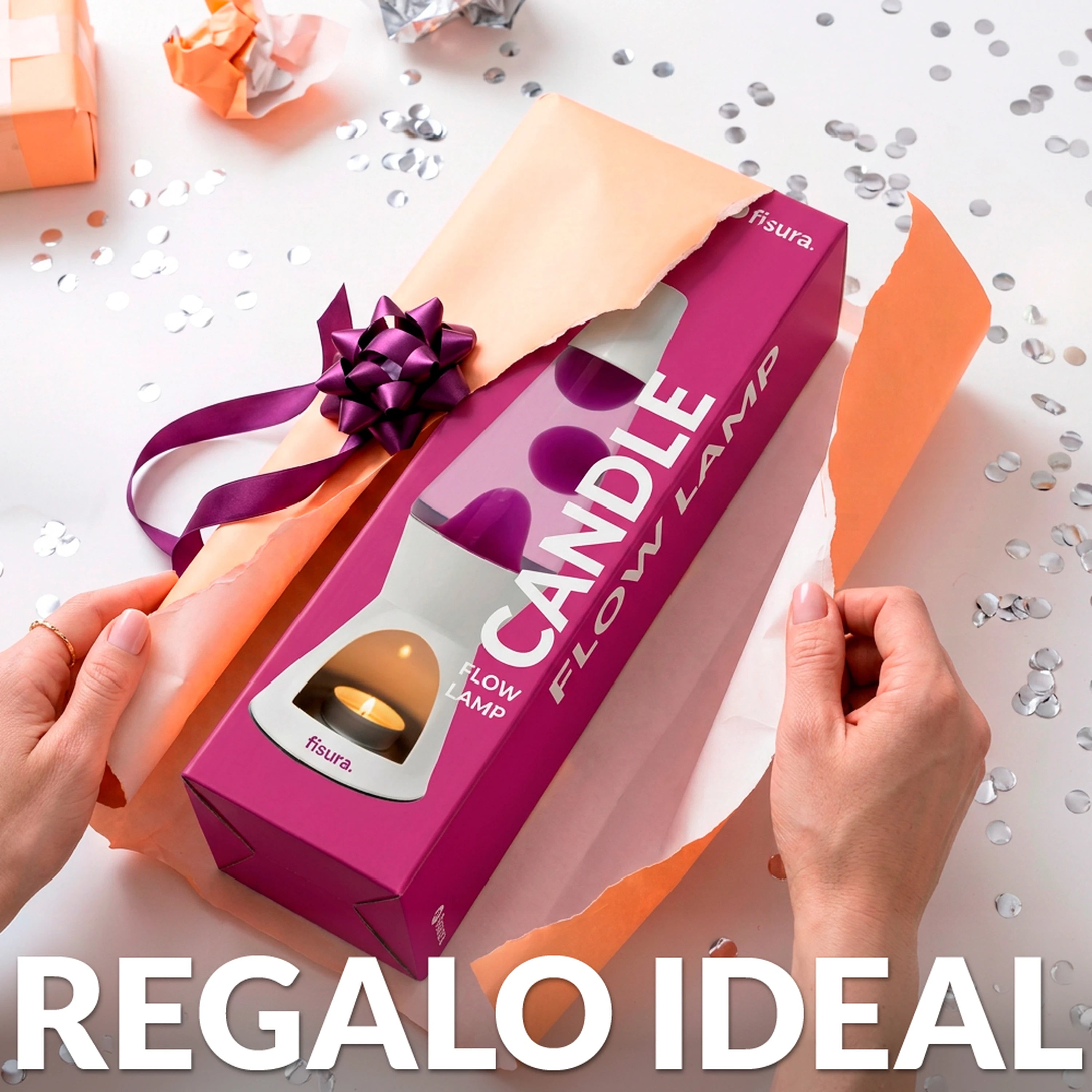 Lámpara de lava vela rosa