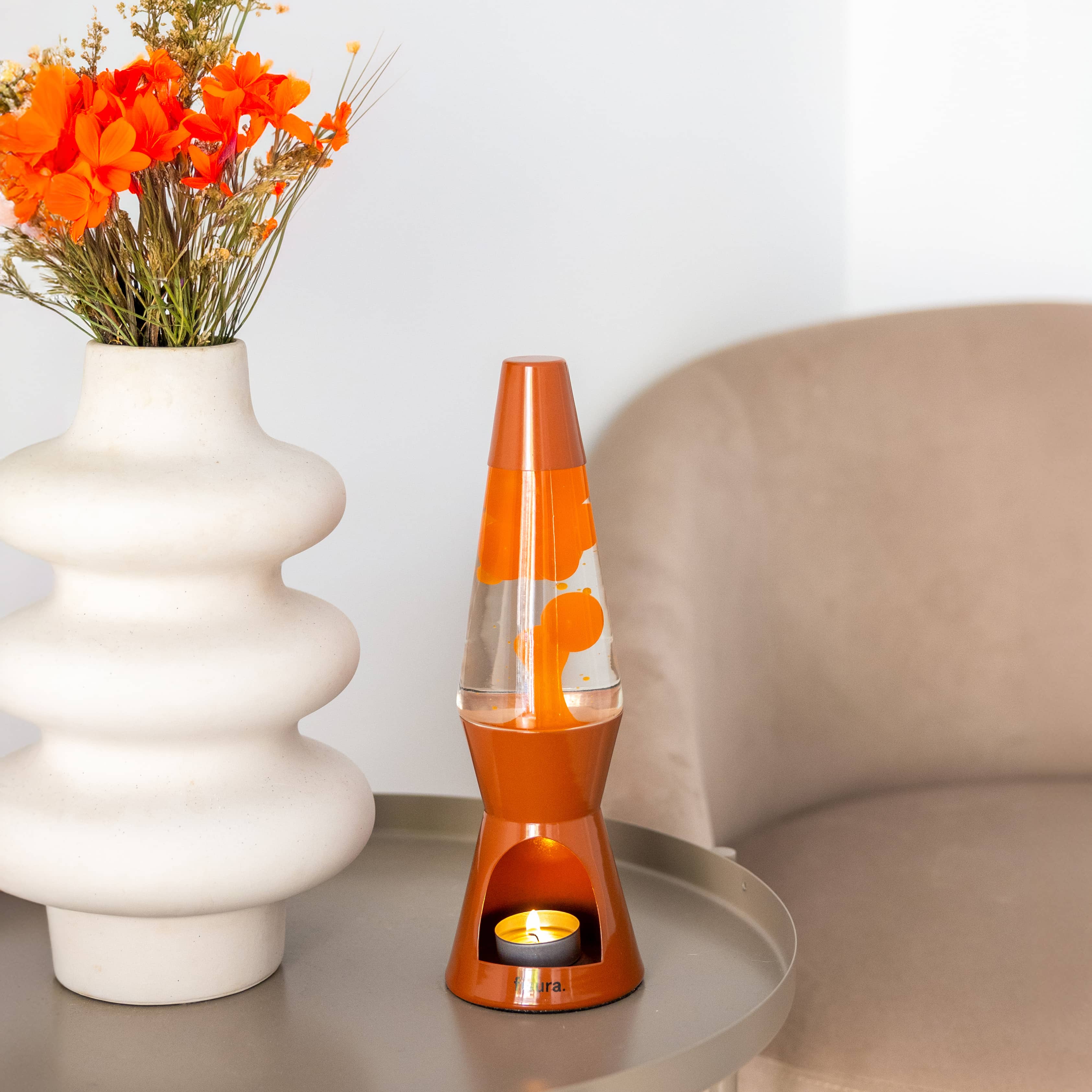 Lámpara de lava vela terracota