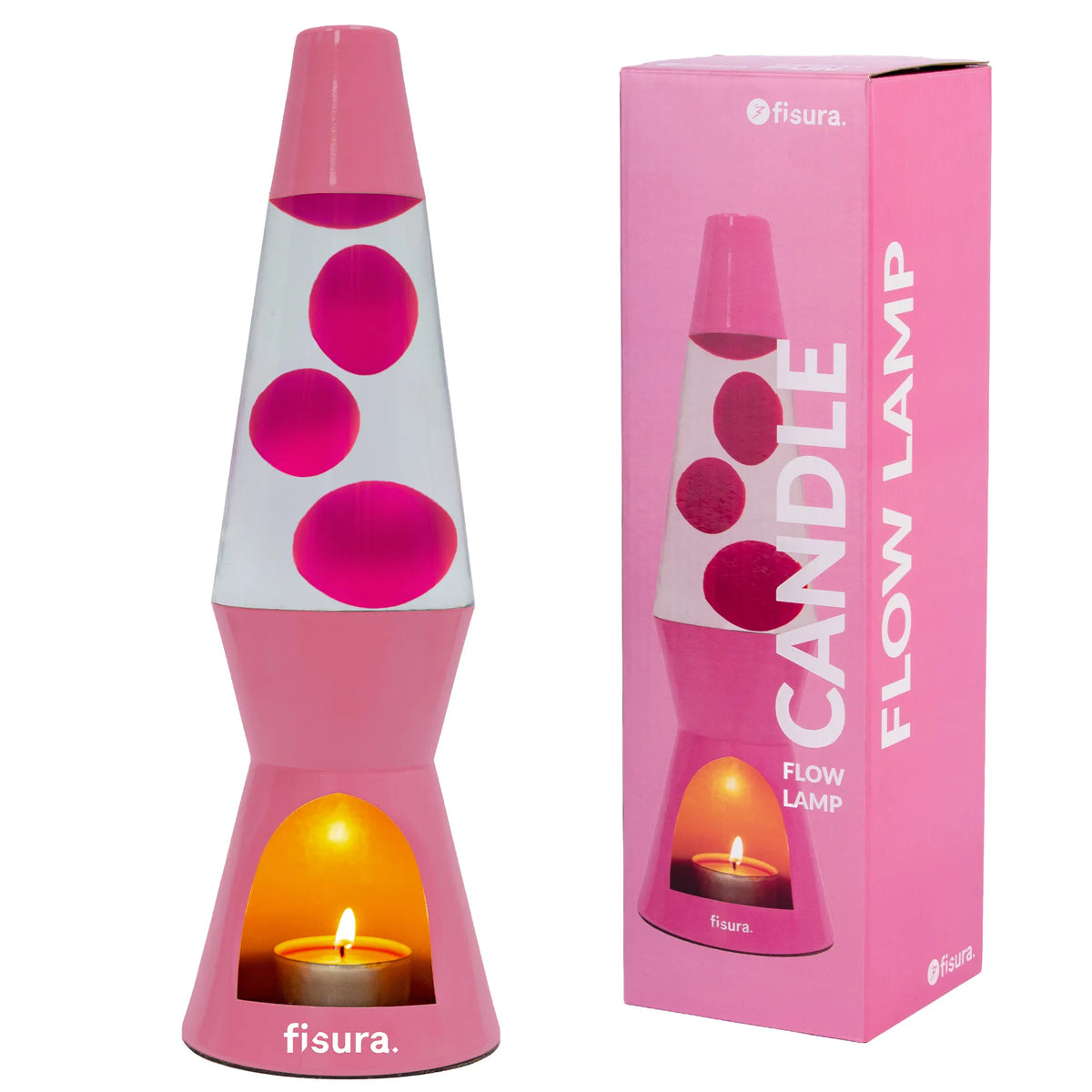 Lavalampe Kerze rosa