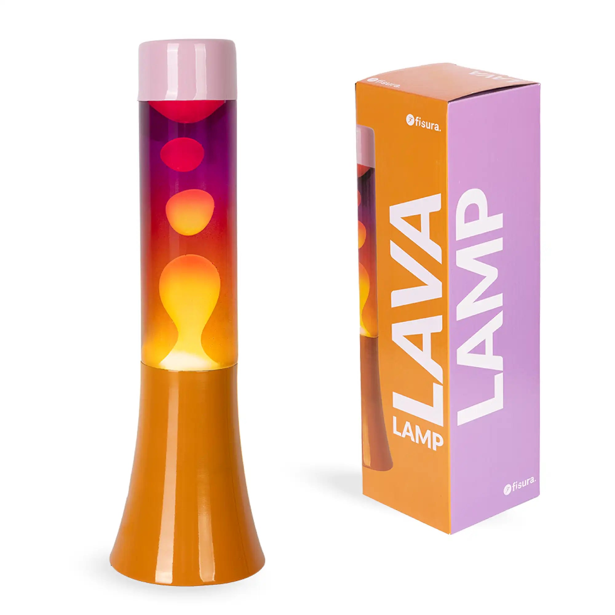 Lámpara de lava degradado rosa y naranja de 30 cm