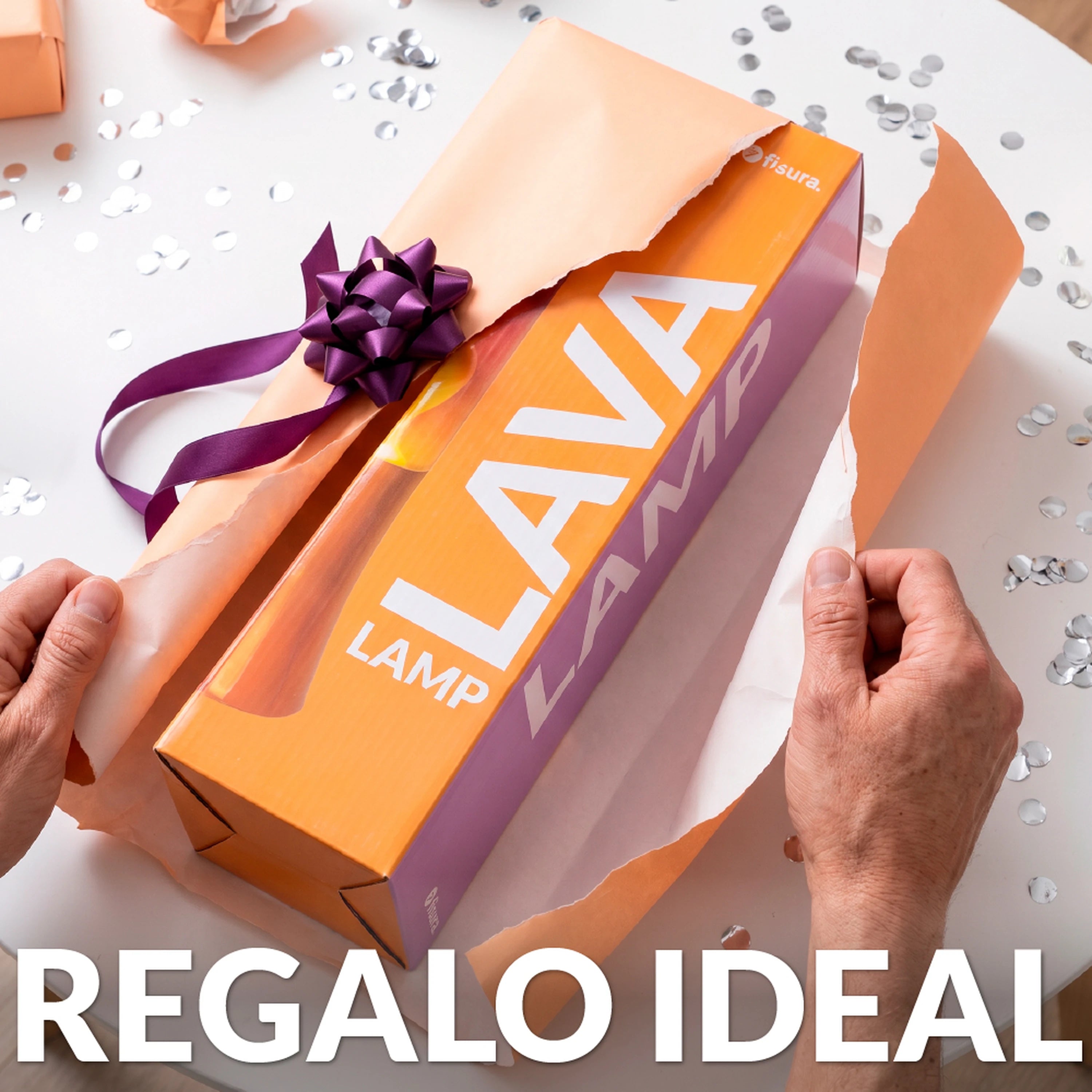 Lámpara de lava degradado rosa y naranja de 30 cm