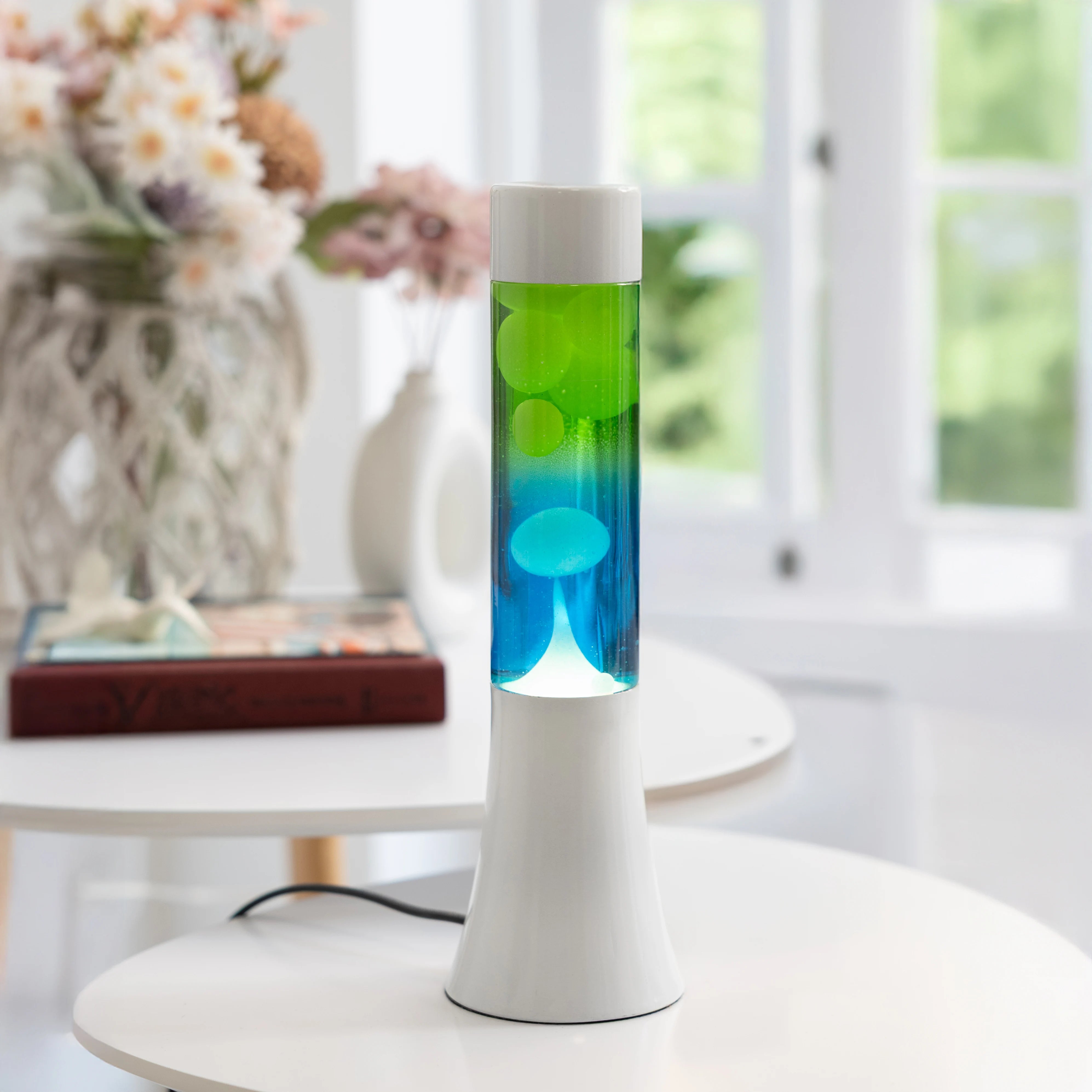 Lámpara de lava degradada azul y verde de 30 cm