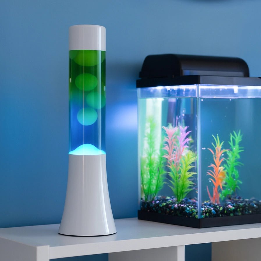 Lámpara de lava degradada azul y verde de 30 cm