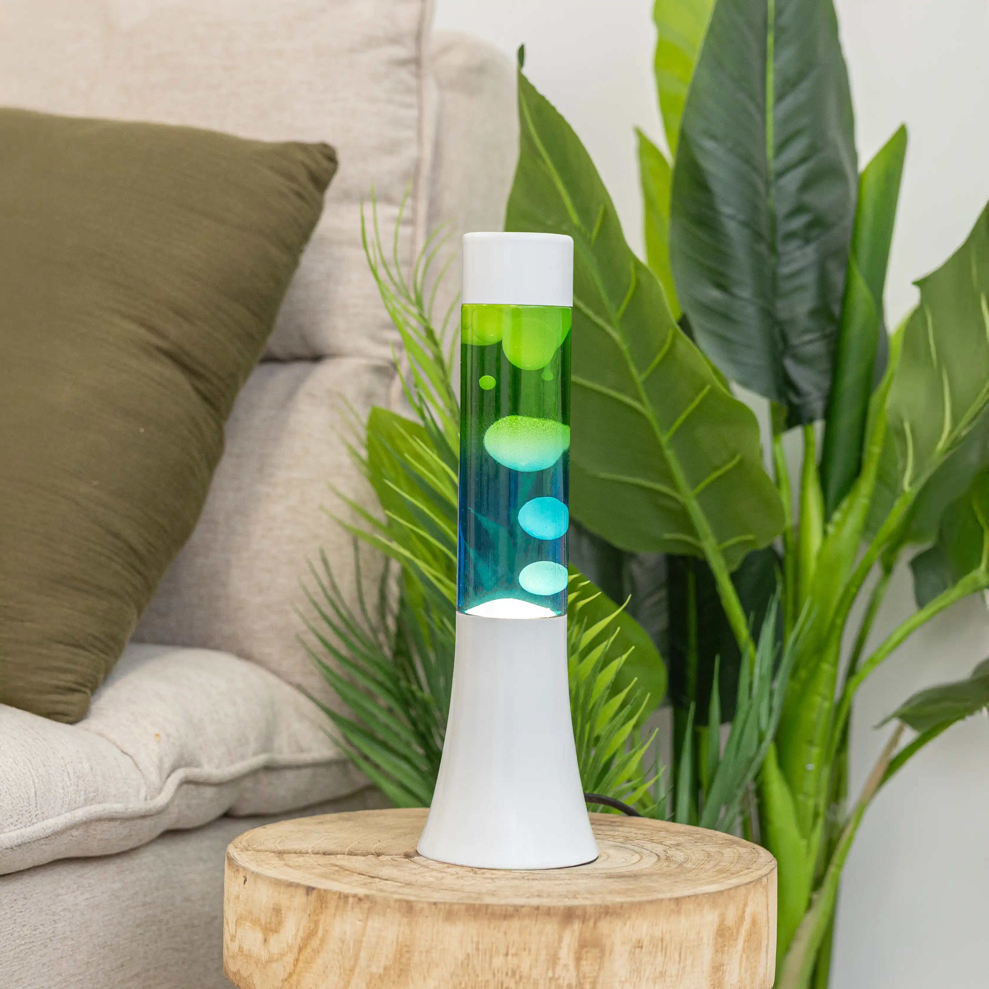 Lámpara de lava degradada azul y verde de 30 cm